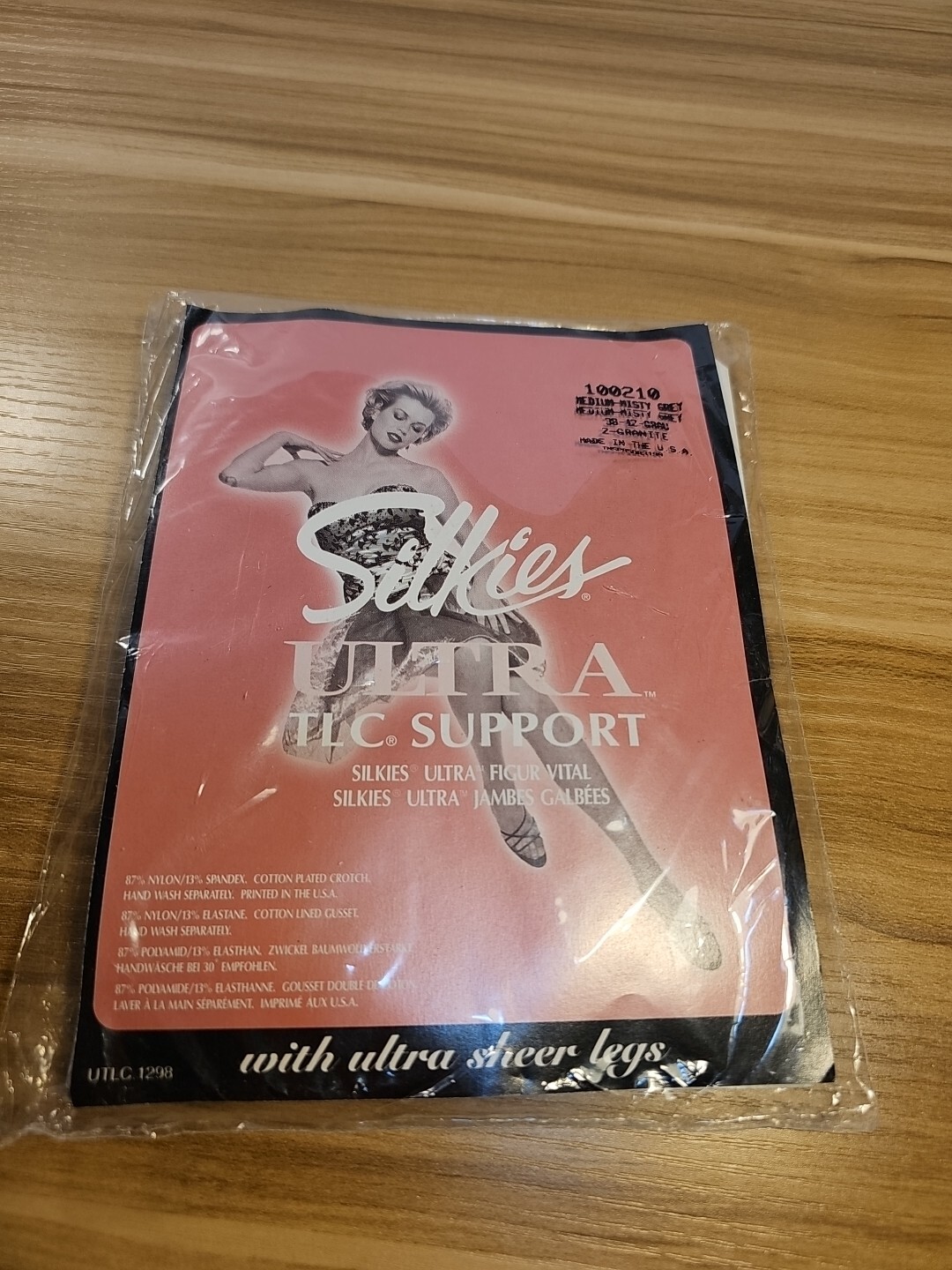 VINTAGE SILKIES STOCKINGS ULTRA SUPPORT SHEER LEGS M 38-42 Misty Grey 100210