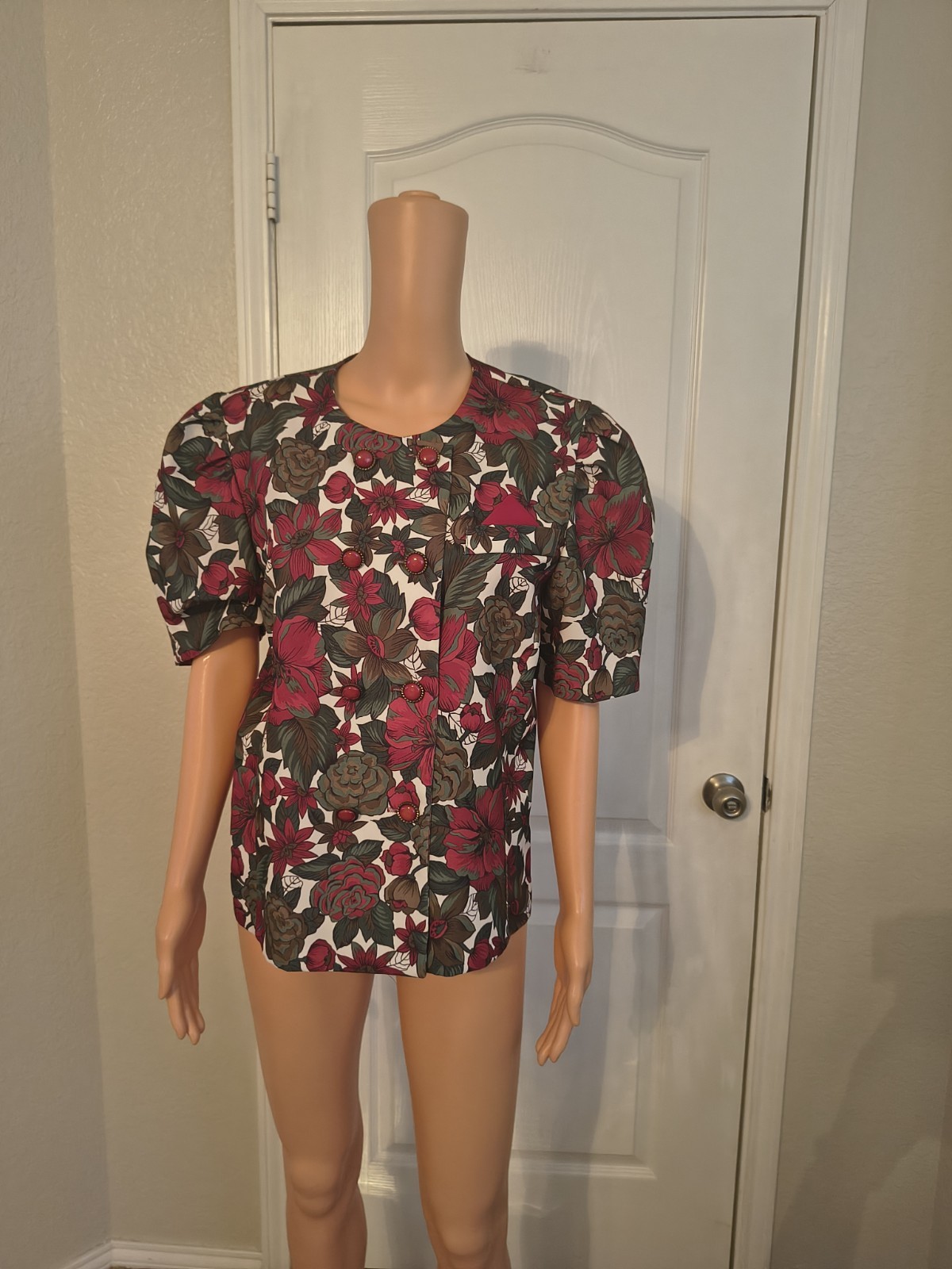 Vintage Christmas Cottagecore Farmhouse Cabincore Jacket Top Approx Size M -DP34
