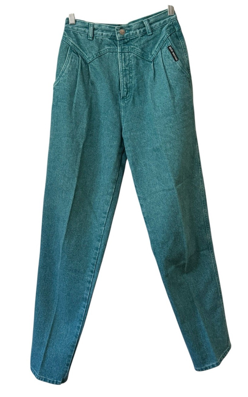 Rocky Mountain Jeans Teal Bareback Women 9/10 Vintage Mom Jeans Western Cowgirl
