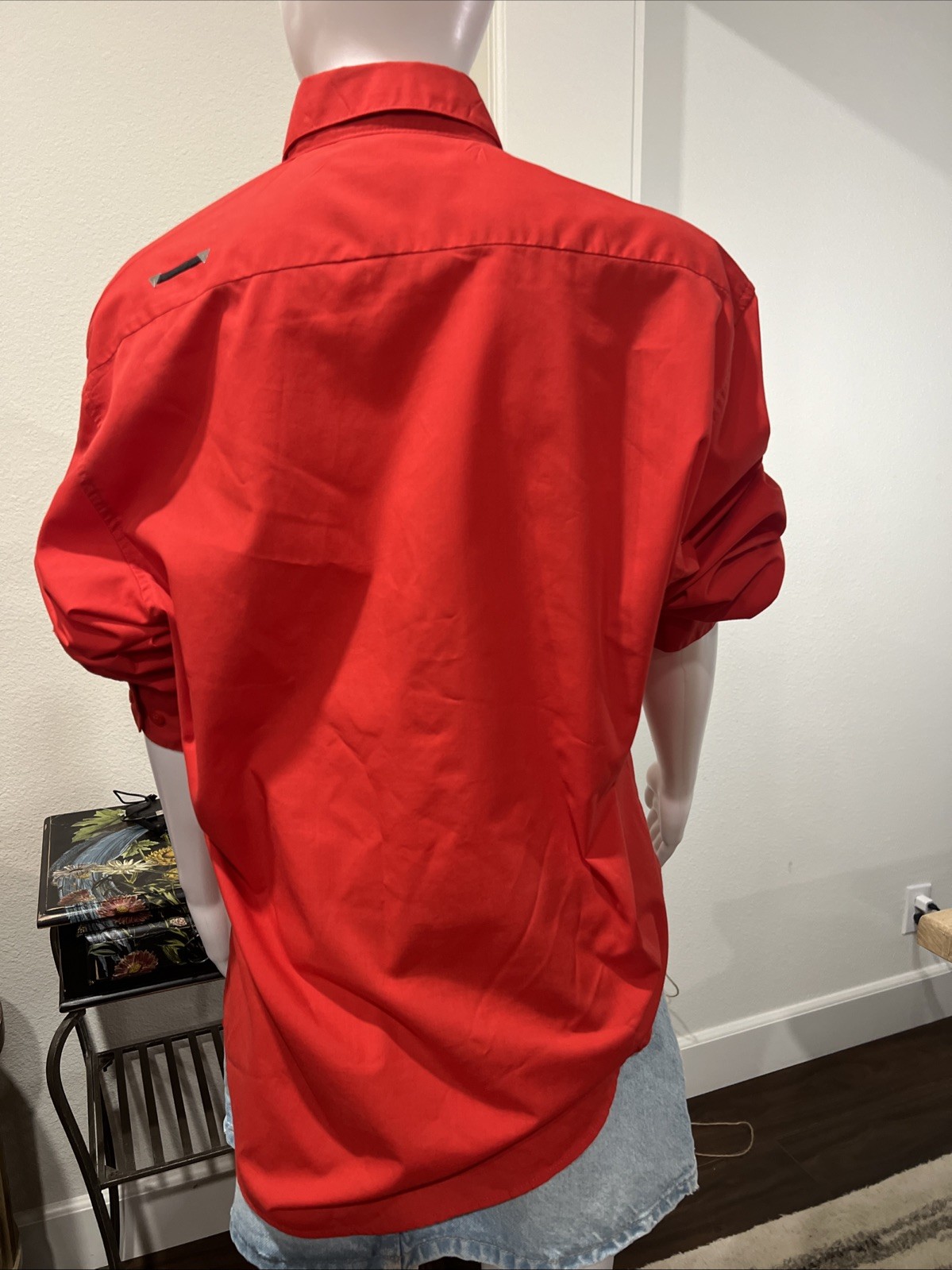 1980s-1990s Las Olas Red Blouse With Zebra Appliqués