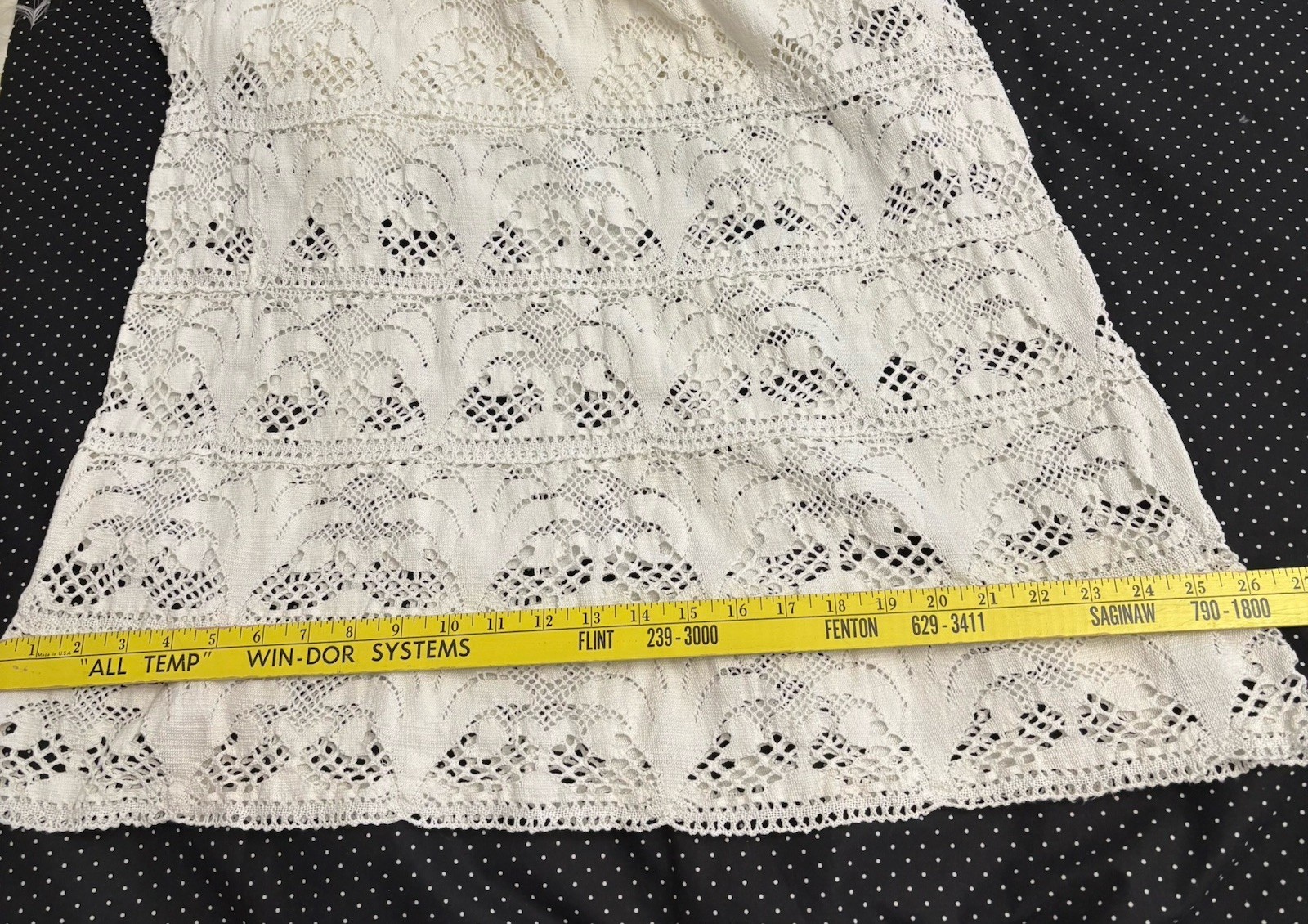 VTG Crocheted Lace Dress Boho Women’s White Lace Maxi Festival Cottagecore Sz S