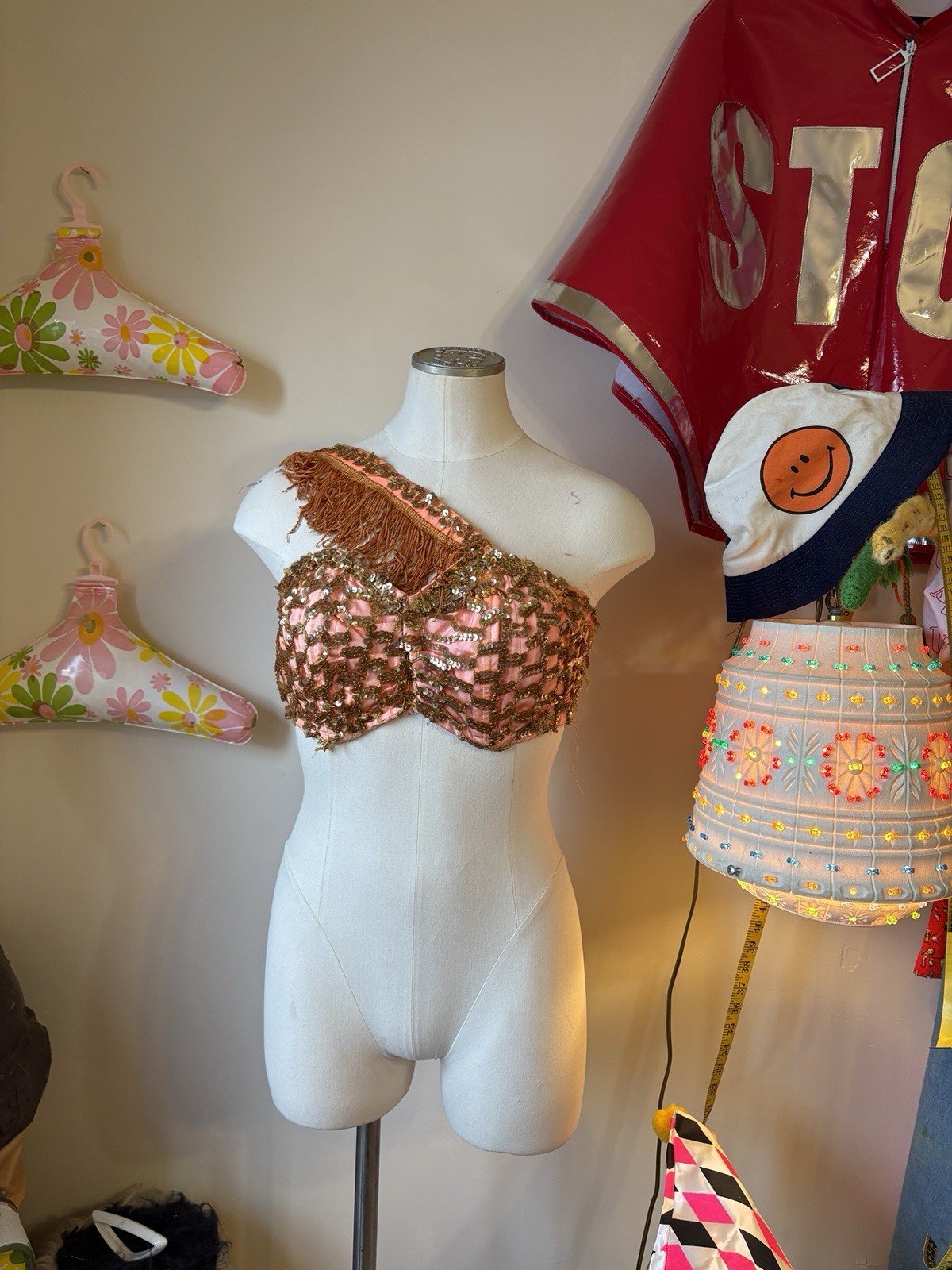 1930’s Sequin And Fringe Burlesque Showgirl Bralette
