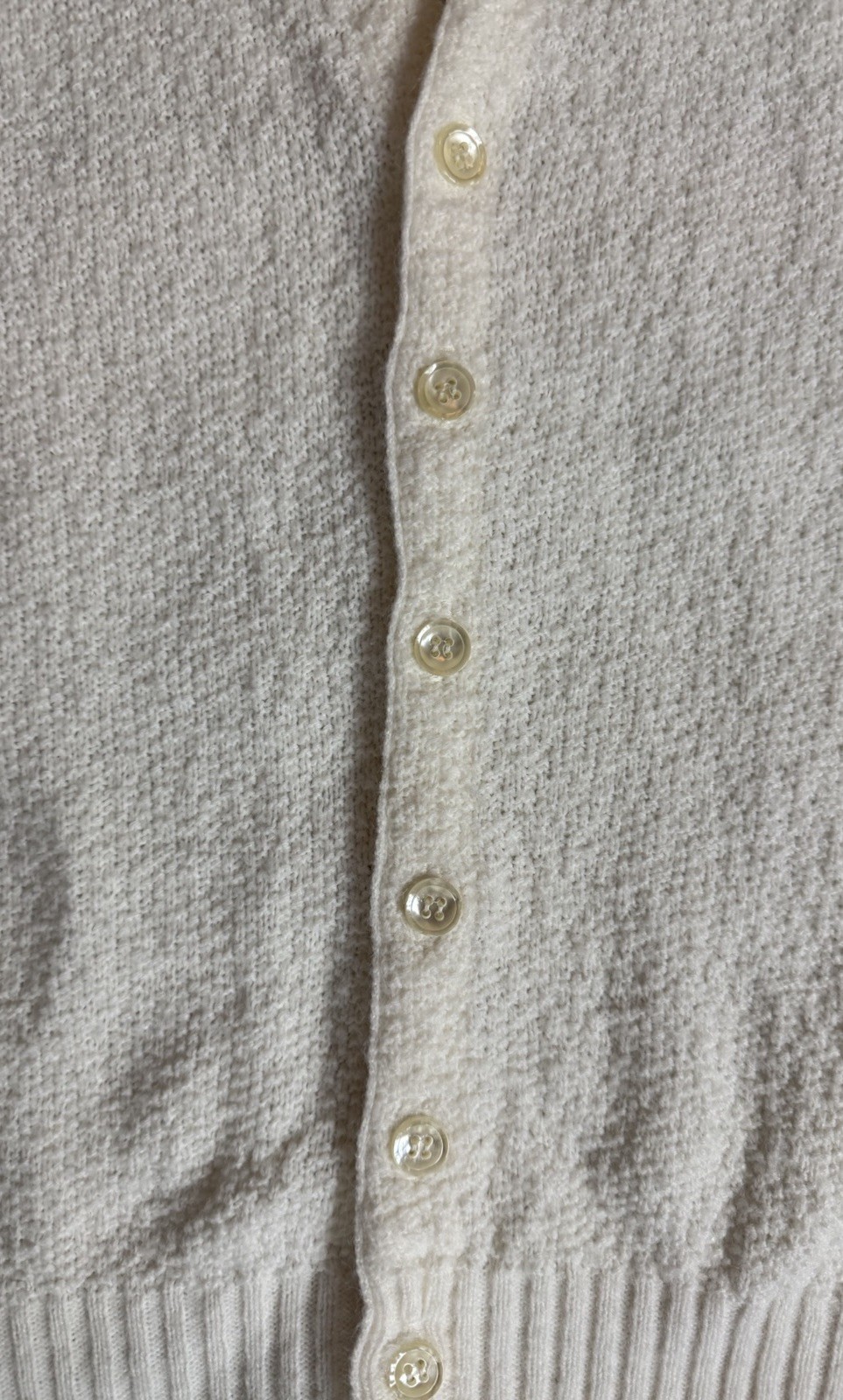 Vintage Medium White Cardigan Brentwood Sportswear 100% Orlon Acrylic