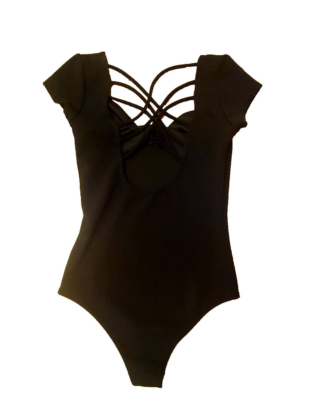 Vintage 90s Charlotte Russe Low Back Bodysuit XS Women Black Stretch