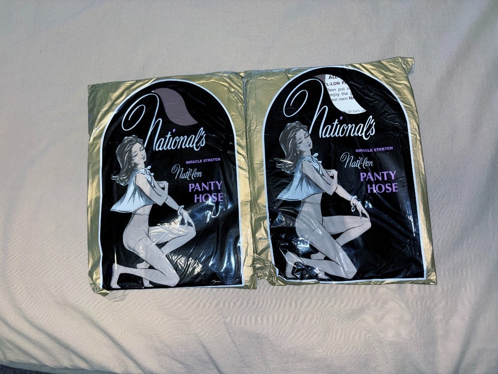 2 VTG Nationals A Stockings Panty hose Nylons Miracle Stretch 14448