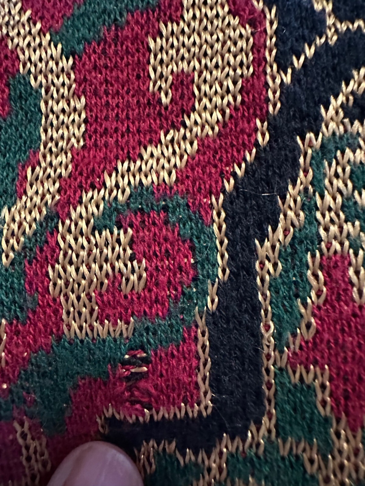 VTG 80s 90s Tapestry-Jumper Sweater Shoulder pads Retro cotton blend Grannycore