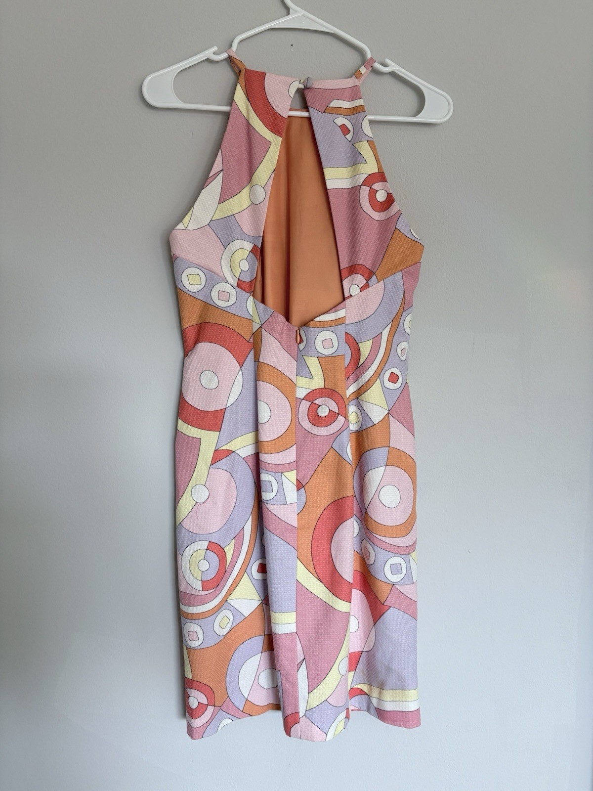 Vintage Psychedelic Print Halter Mini Dress Miss Jackson’s Tulsa Size 8 Mod Op