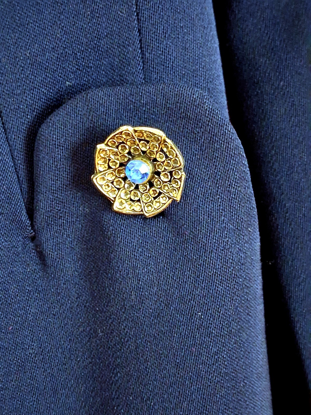 Vintage 40s–50s Navy Blue Wool Jacket – Women’s S/M Petite Excellent Condition