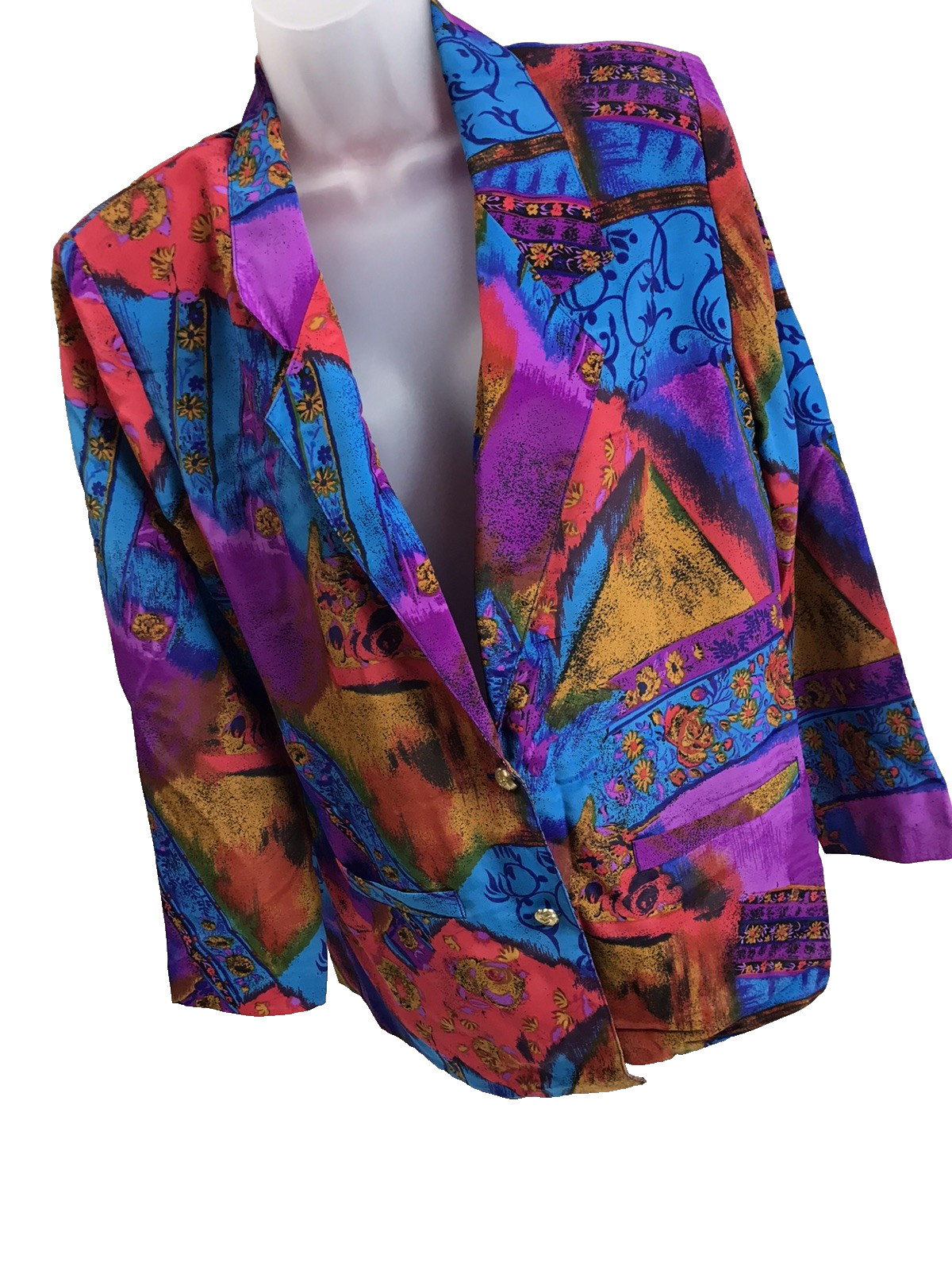 Vtg GW Division of Graff Lightweight Blazer Jacket Shracket Mod Art To Wear 10