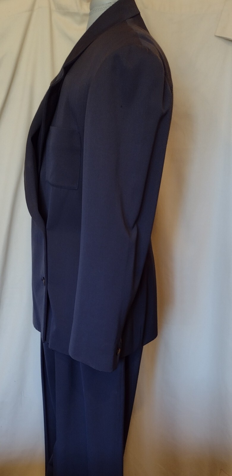 1980’s Ronaldus Shamask 2pc Pant Suit Deep Blue/Grey sz 14