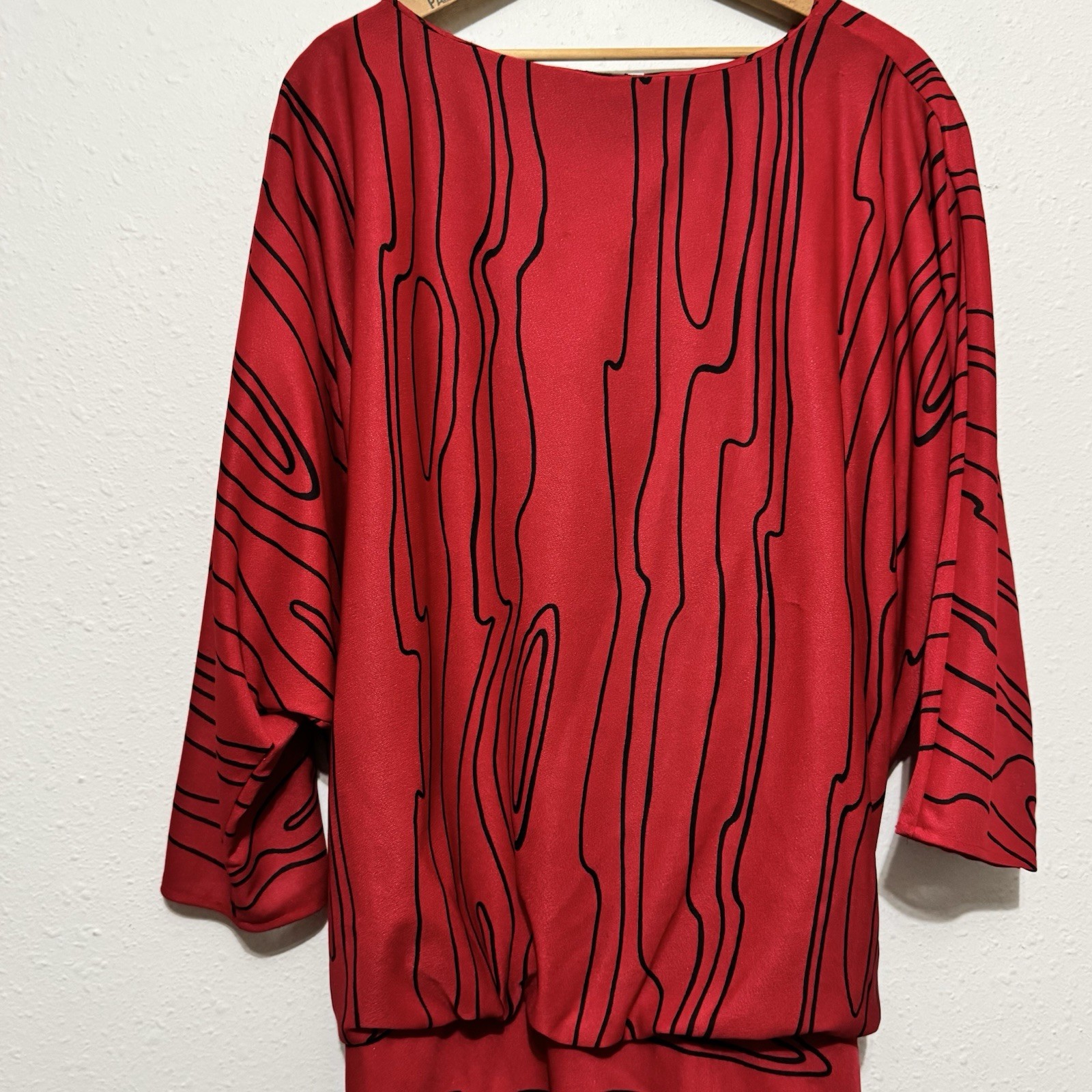 Vintage 80s Jane Baar Golden Girls Drop Waist Dress red size XL secretary