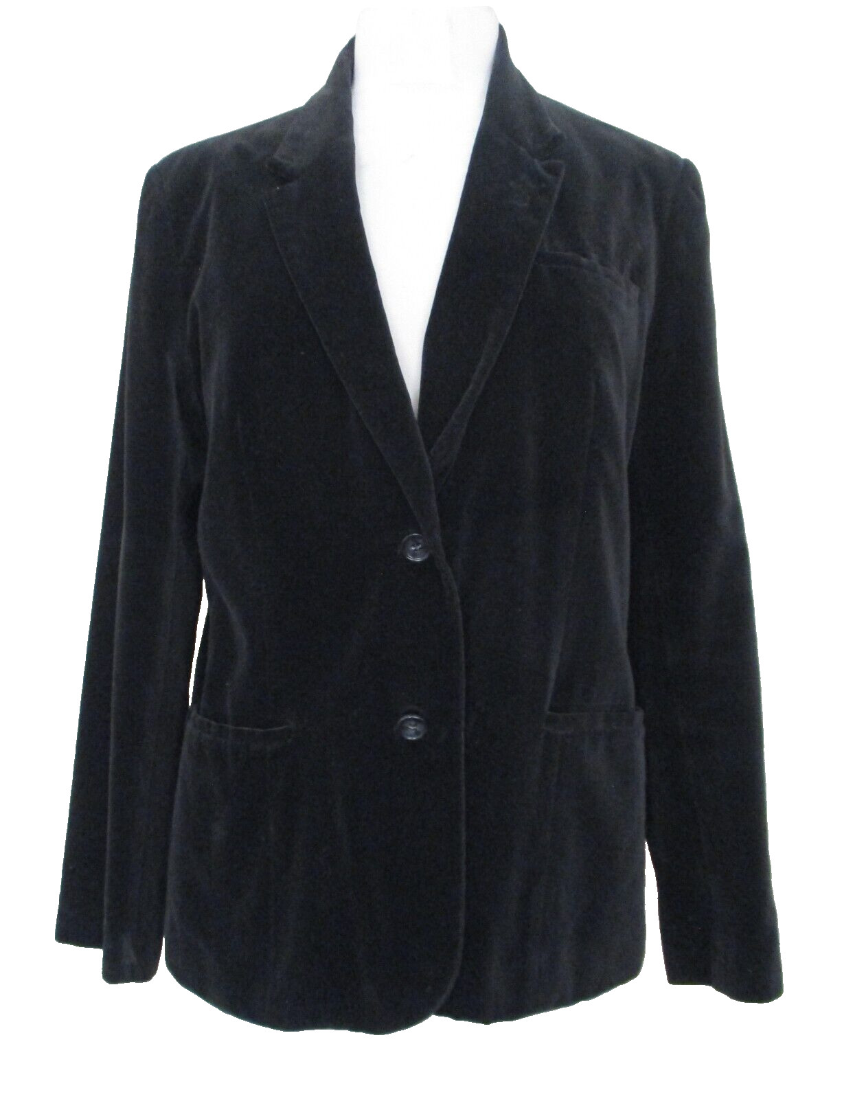 Vintage Sears The Fashion Place Blazer M Women Black Cotton Velvet