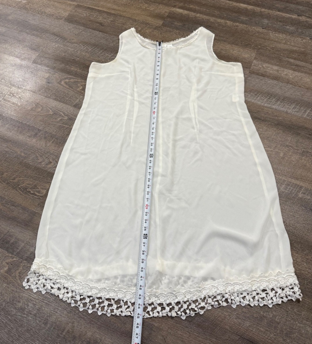Vintage Katy D Kathryn Deene White Lace Slip Dress—Size 26/28 Made in USA White