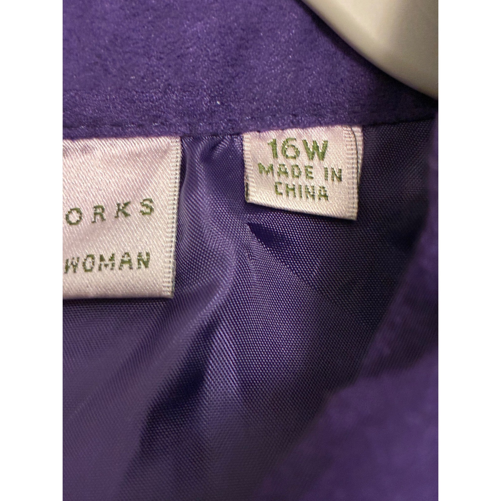 Studio Works Vintage Purple Ultra Suede Jacket Button Front Utility Blazer 16W