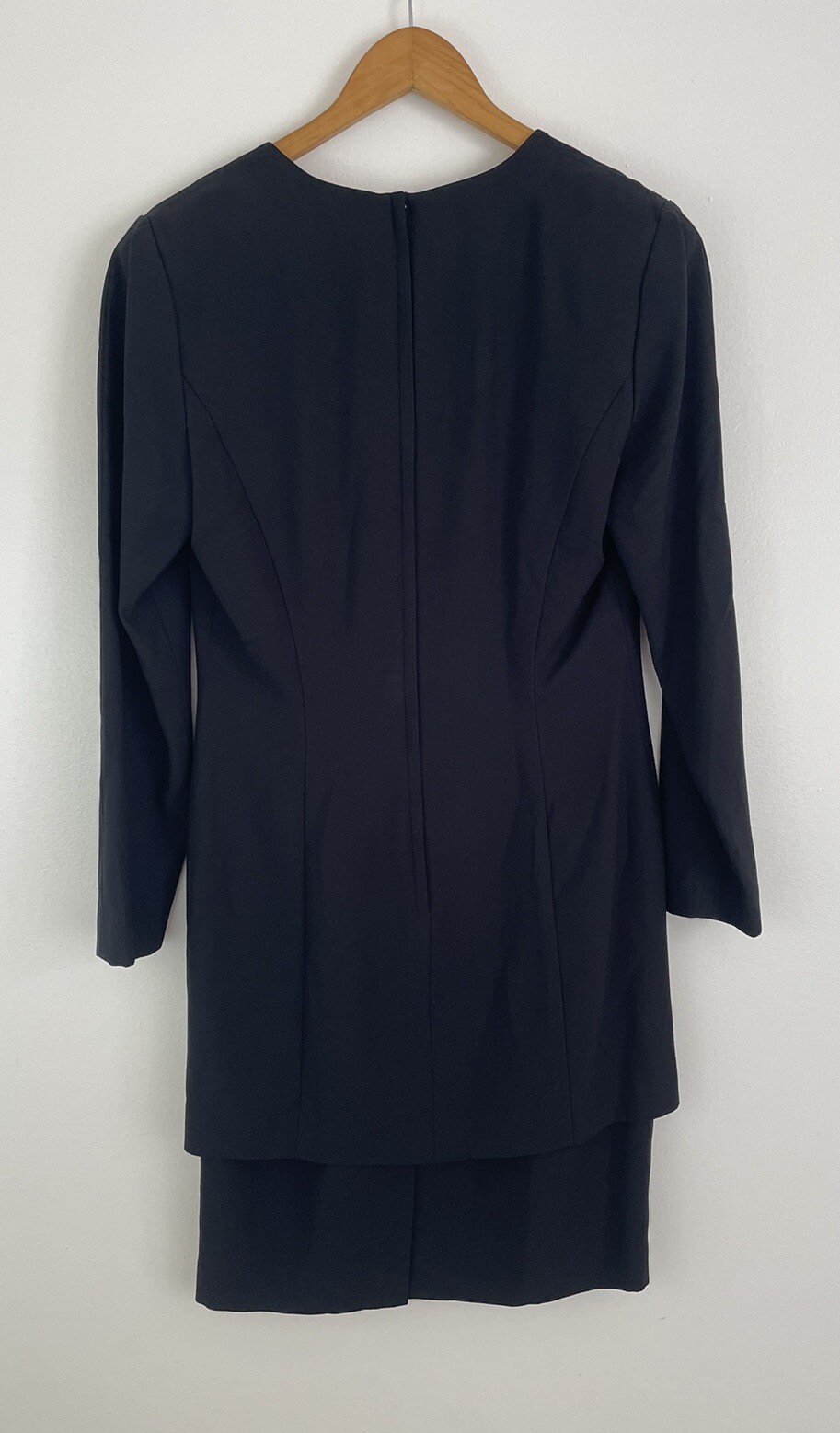 Vintage 80’s Dress Santa Fe By Jim Tremblay Sz 8 Black Gold Buttons Stunning