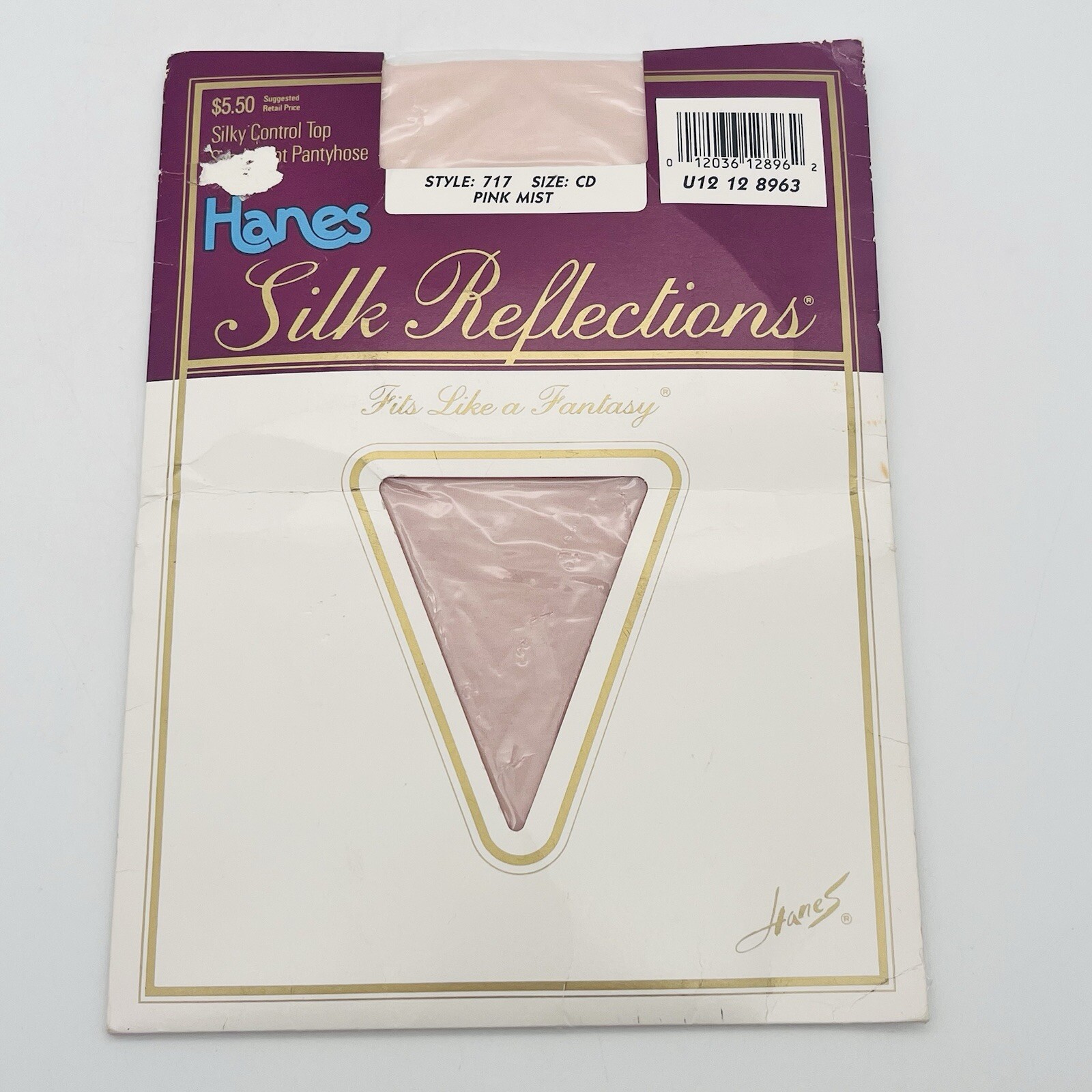 1989 Hanes Silk Reflections Pink Mist Control Top Pantyhose Size CD Style 717
