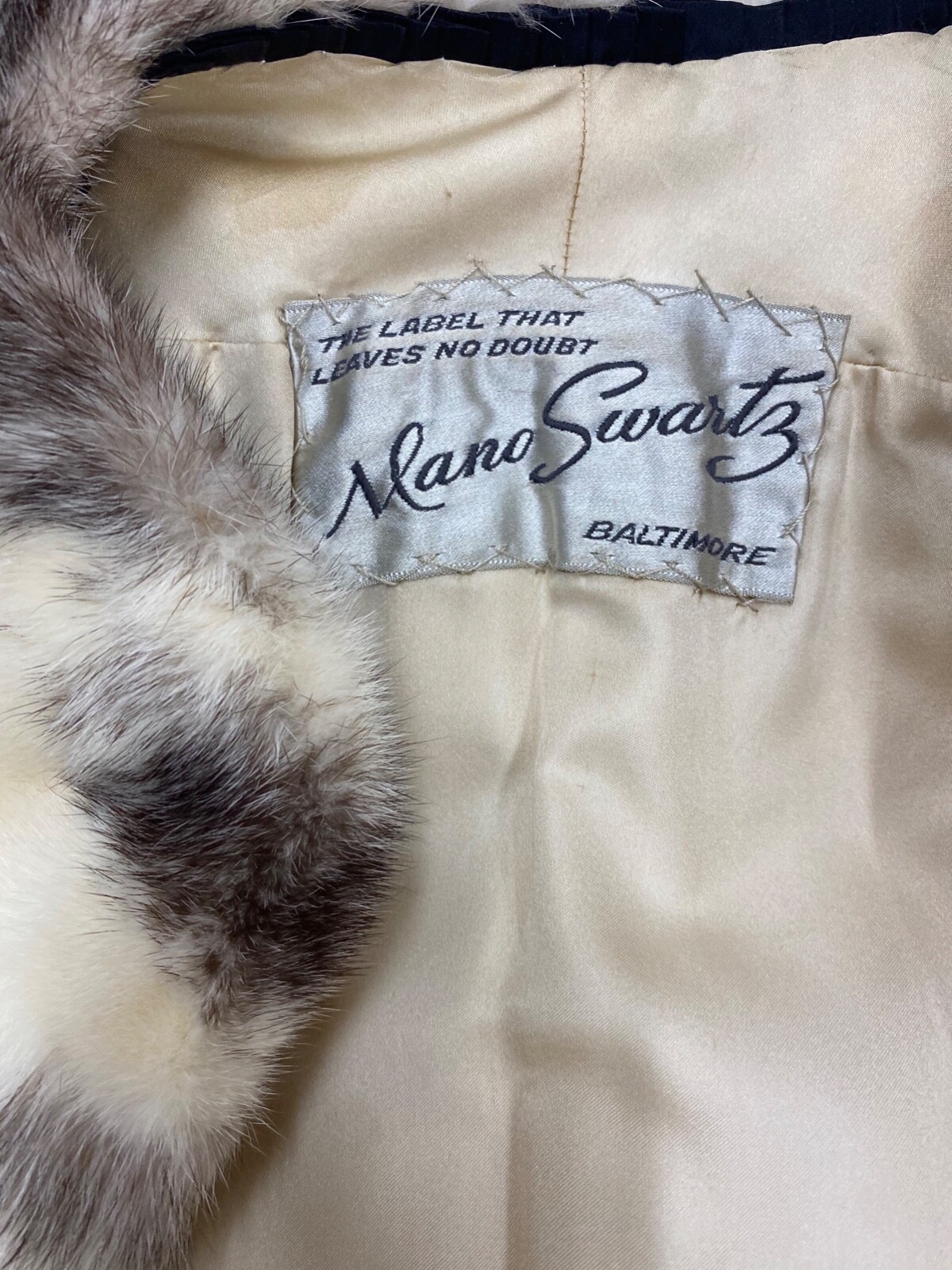Vtg 50s 60s Oleg Cassini Old Hollywood Glamour Classic Peppered Mink Fur Coat