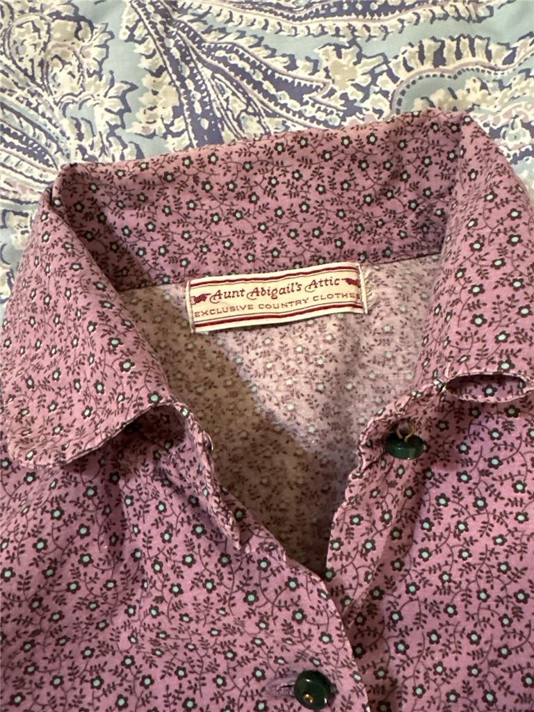 Aunt Abigail’s Attic Skirt/Shirt Women Med/Large Fit Flare Prairie Country 70s