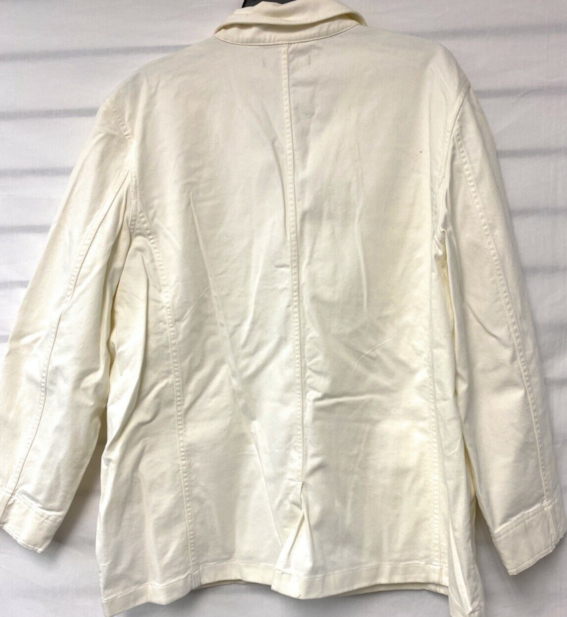 Chaps Women’s White Jean Jacket Pocket Gold Buttons Size 1X