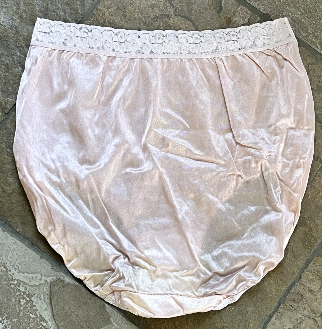 HANES 9/2XL Mauve Silky Smooth Semi Sheer Nylon Full Brief Panties VTG #06