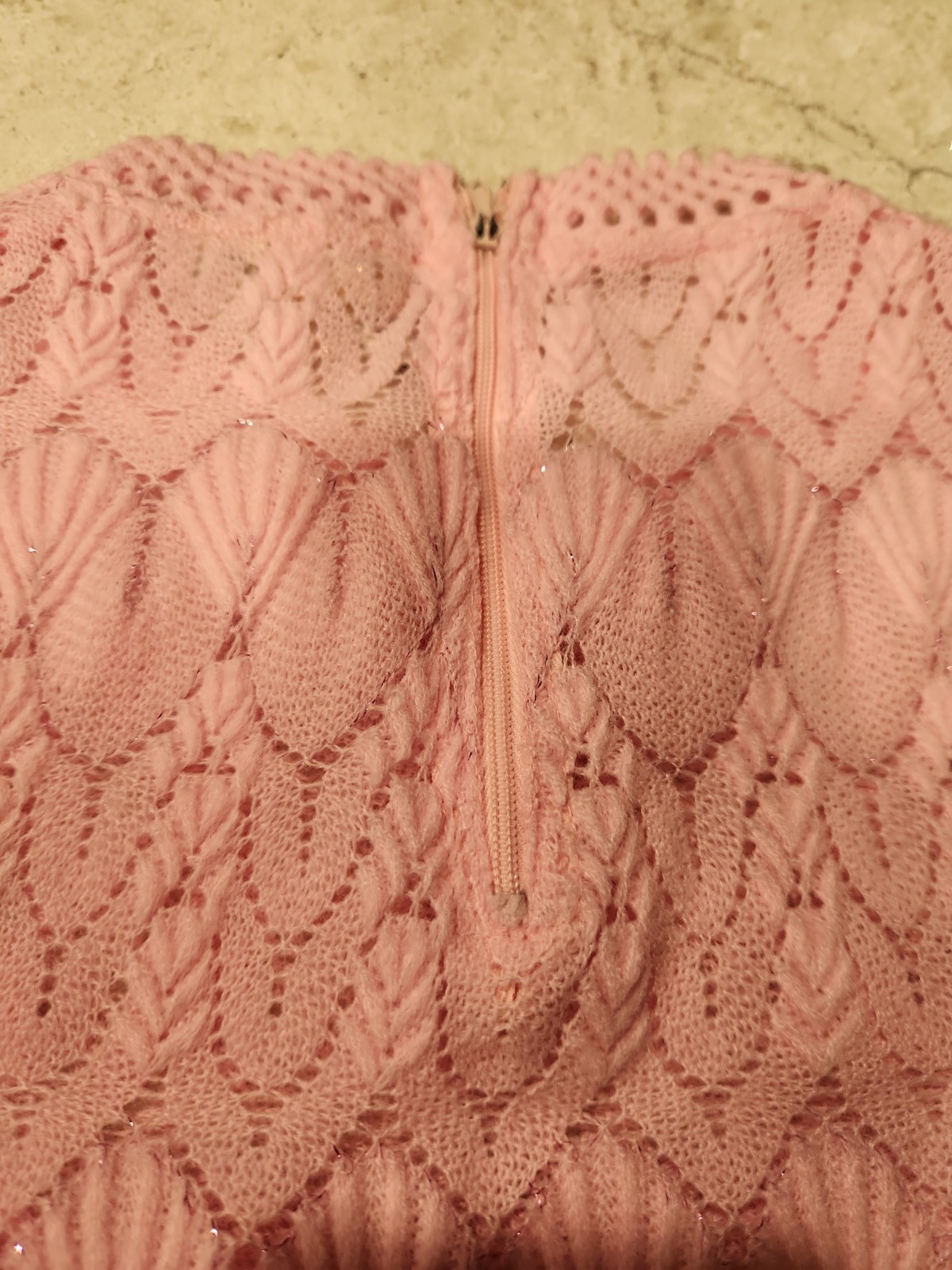 Acrylace Women’s Vintage Pink Crocheted Vest