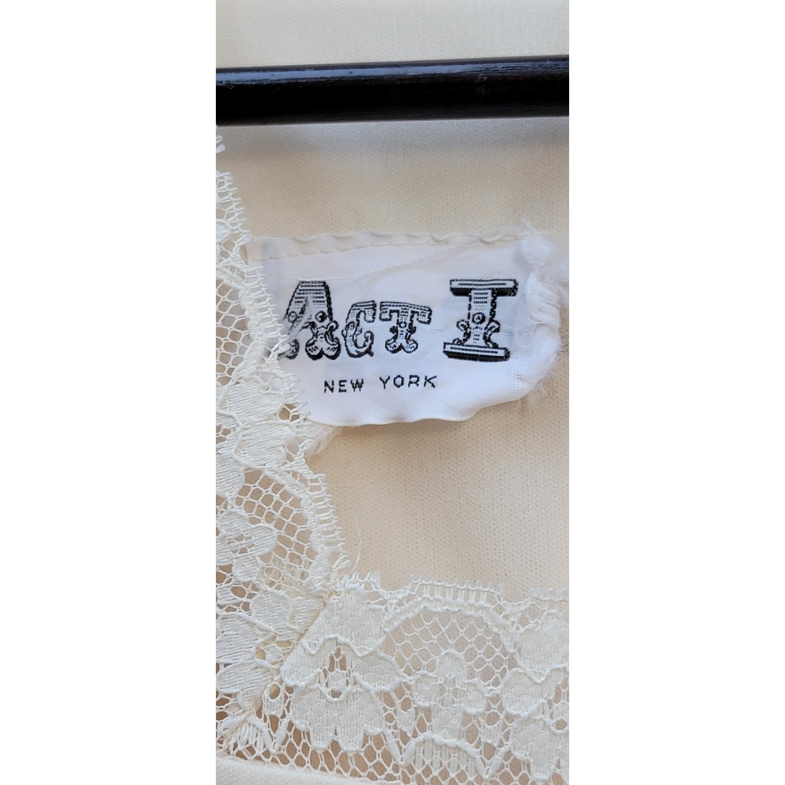 Act I New York Maxi Dress Women S Cream Vintage 70s Lace Bell Sleeve Prairie