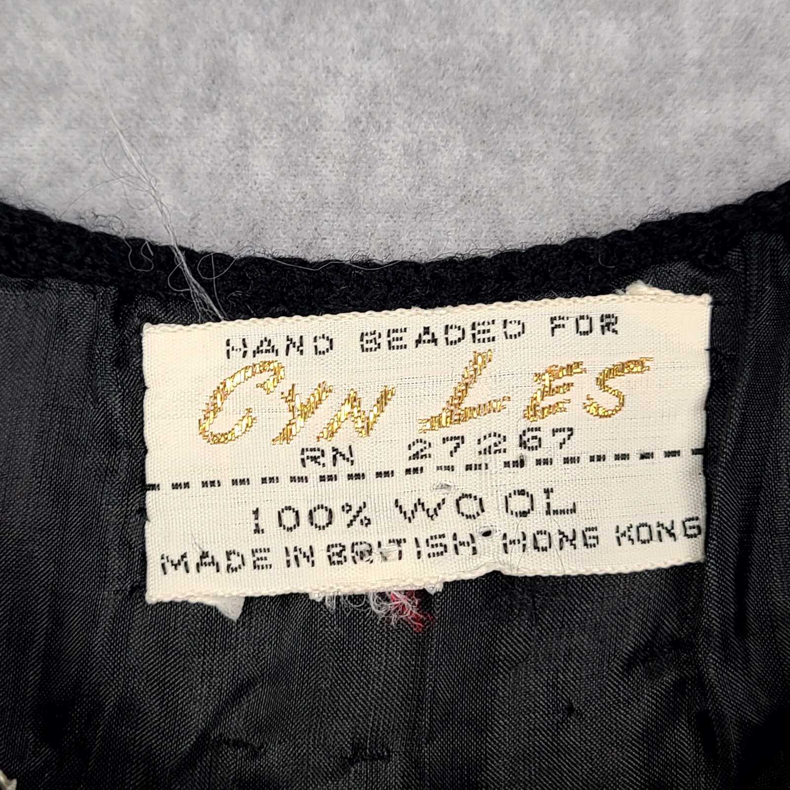 Vintage 1950s Cyn Les Hand Beaded Black Sequin Wool Tank Top Sweater Size 40″/L?