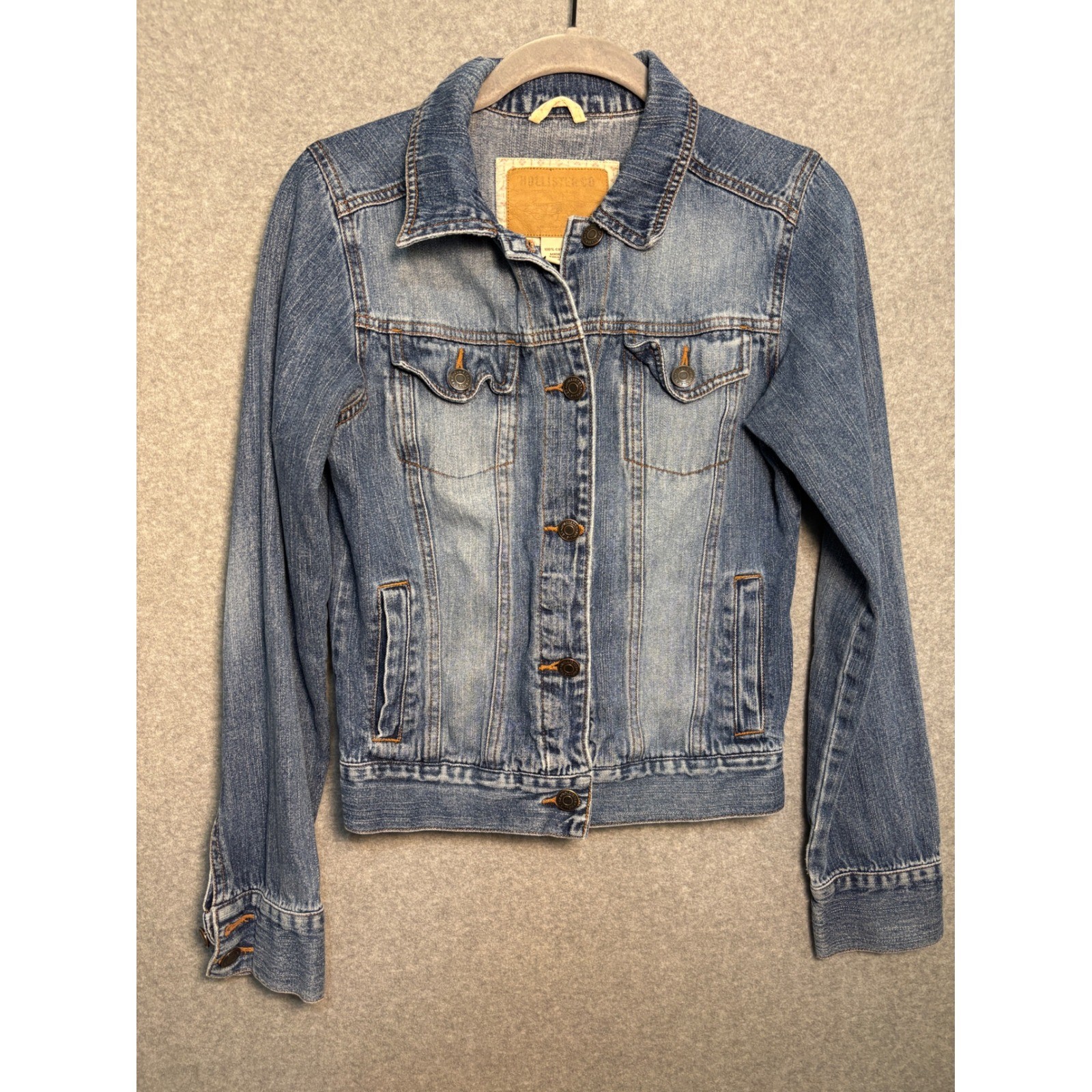 Hollister Y2K Denim Jacket XS Distressed Trucker Vintage 2000s Coquette Women