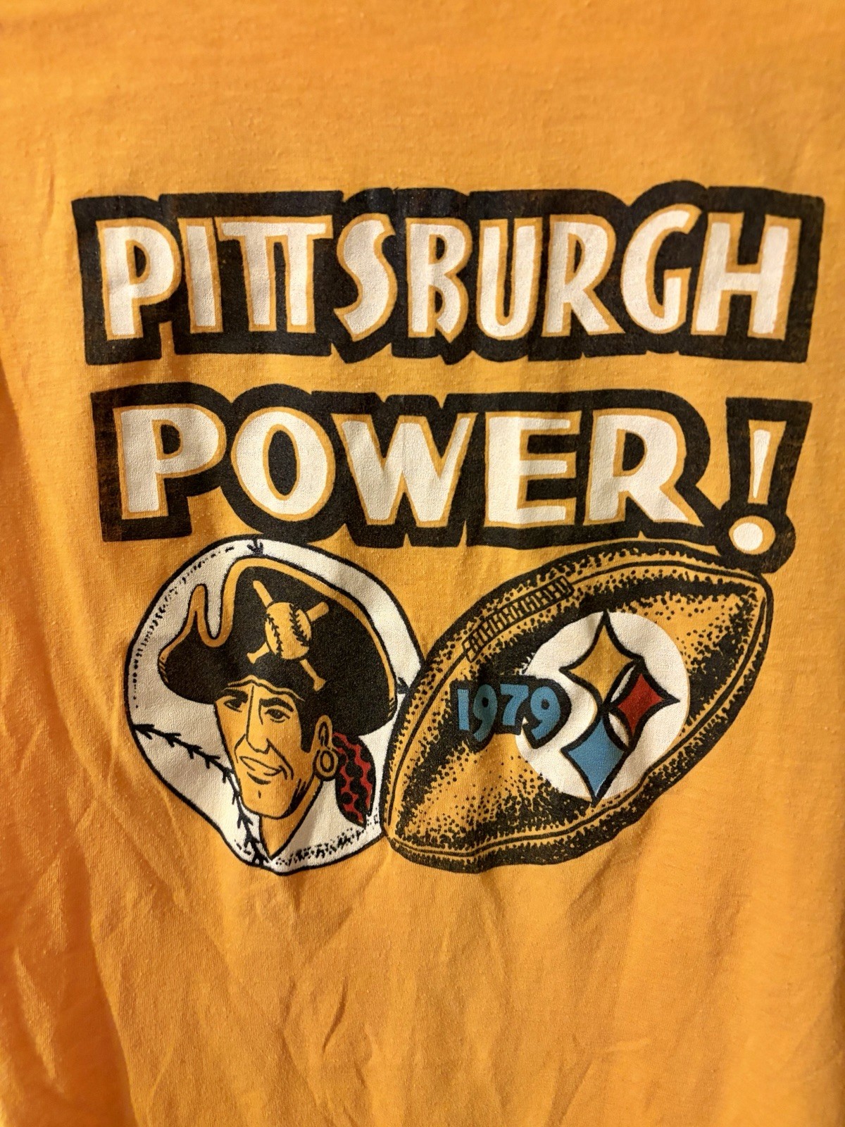 Vintage 70s 1979 Pittsburgh Power Steelers Pirates Championships Tee T-Shirt Sm