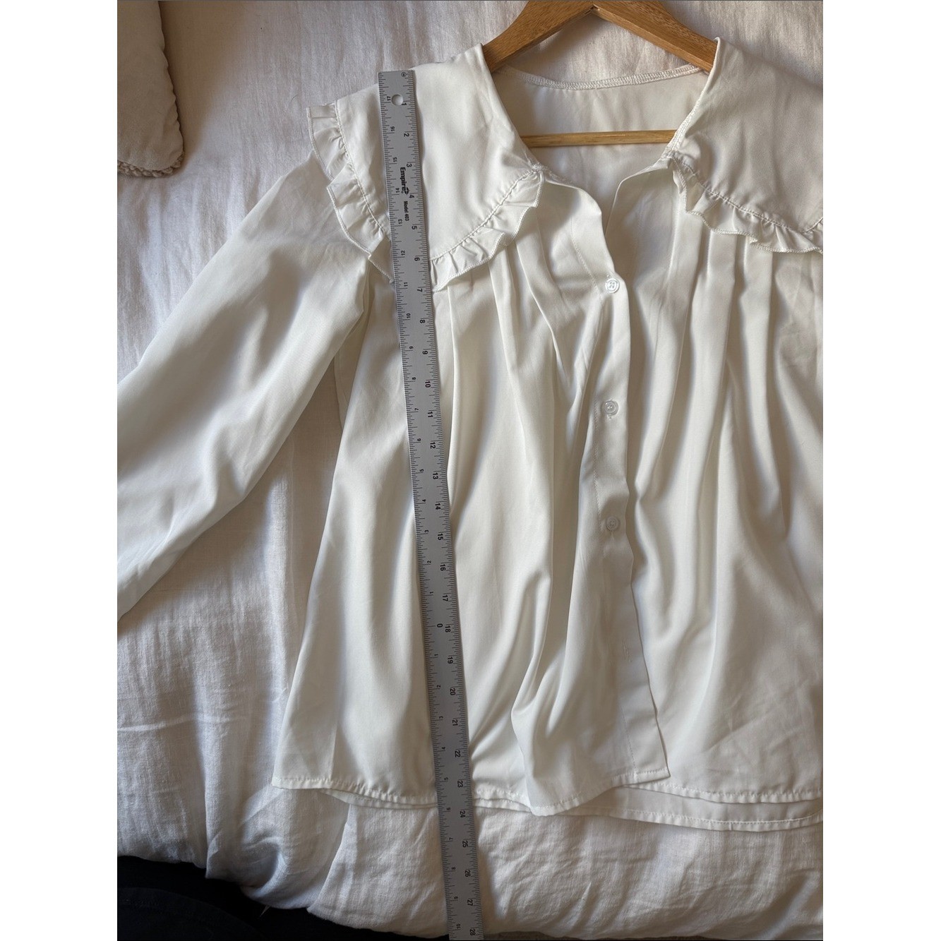 Vintage-Inspired White Peter Pan Collar Blouse | Romantic Cottagecore Button up