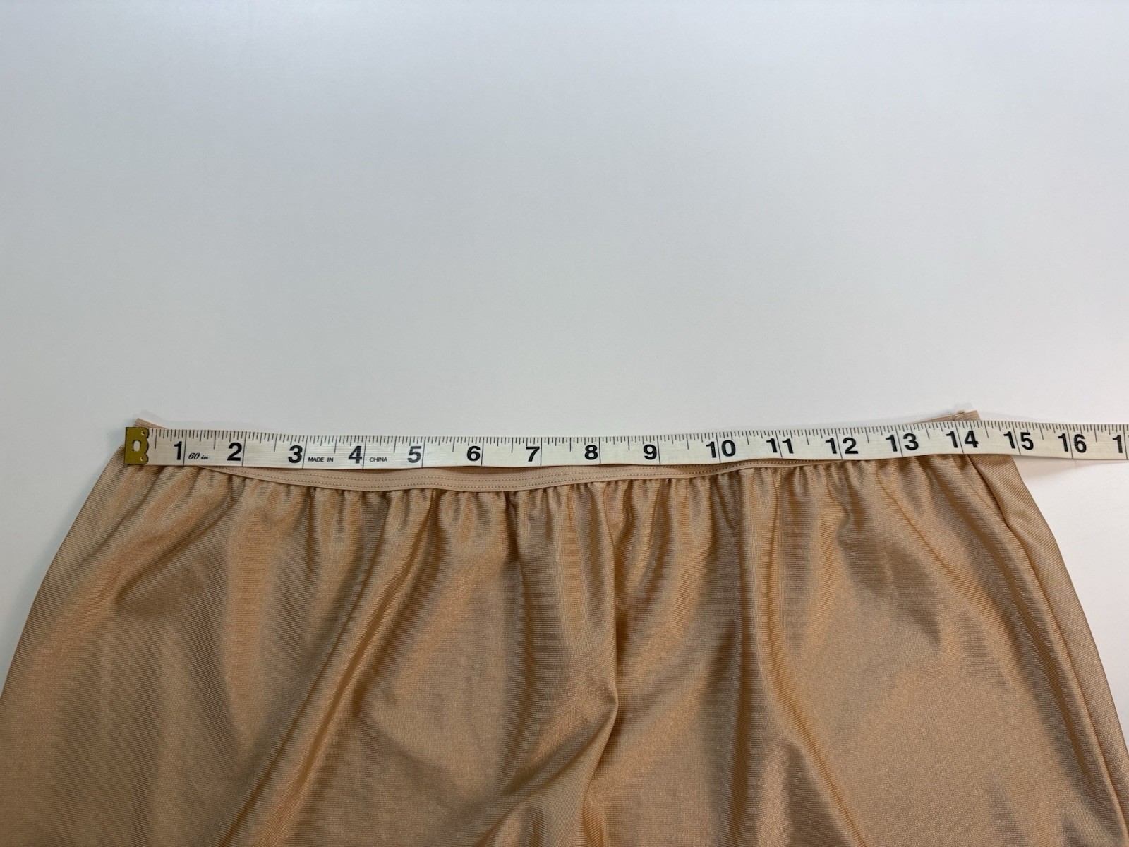 Comfort Choice Women’s Long Half Slip Size L Beige Lace Trim