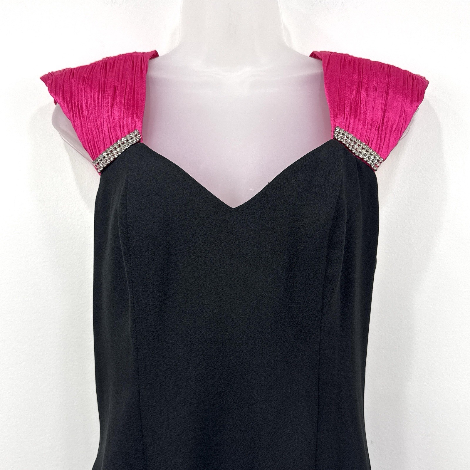 VTG 90s Positively Ellyn Dress Womens 4 Bow Coquette Prom Union Made Rhinestone