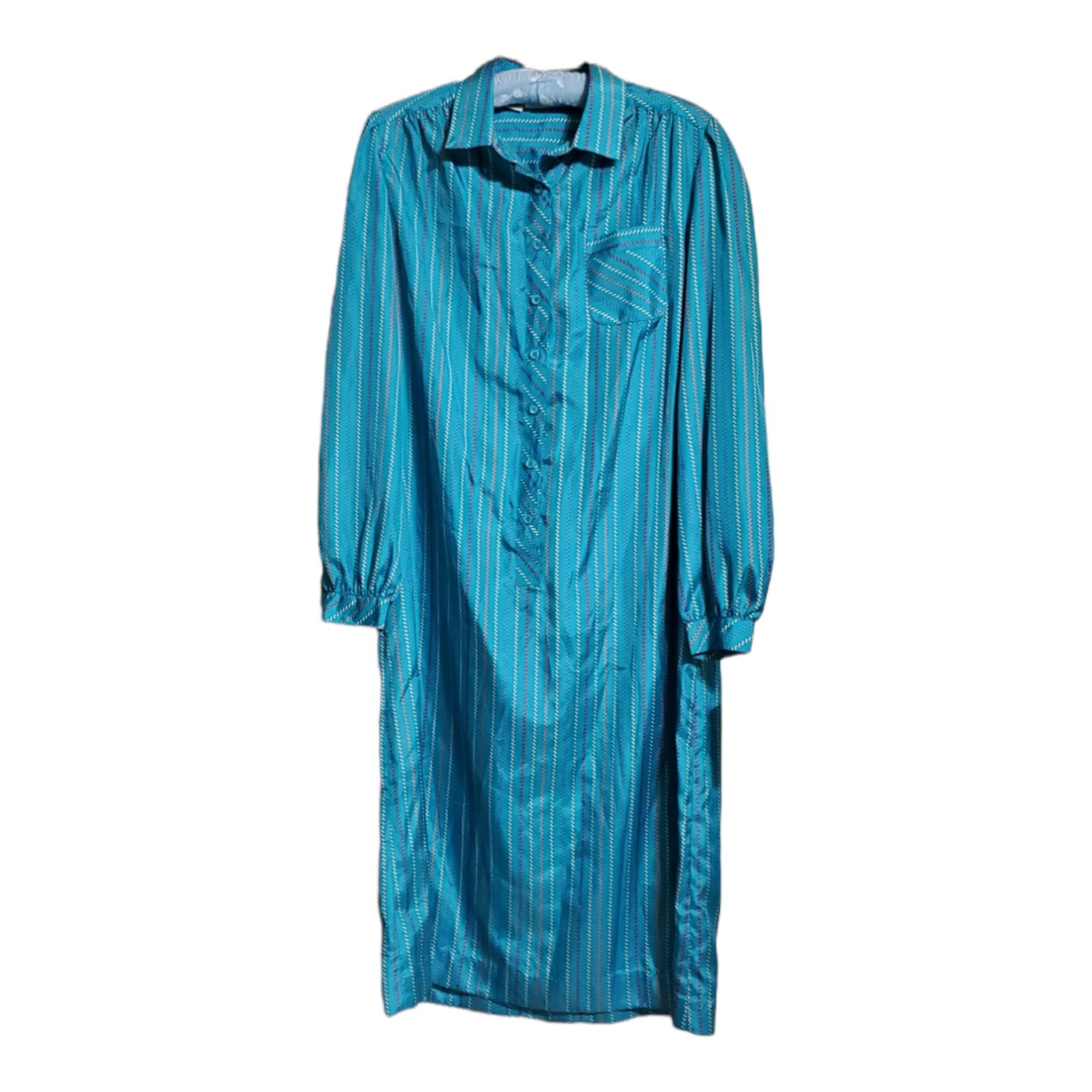 NWT Vtg Schrader Sport New York Shift Dress No Belt Housecoat Geo Lines Size 16