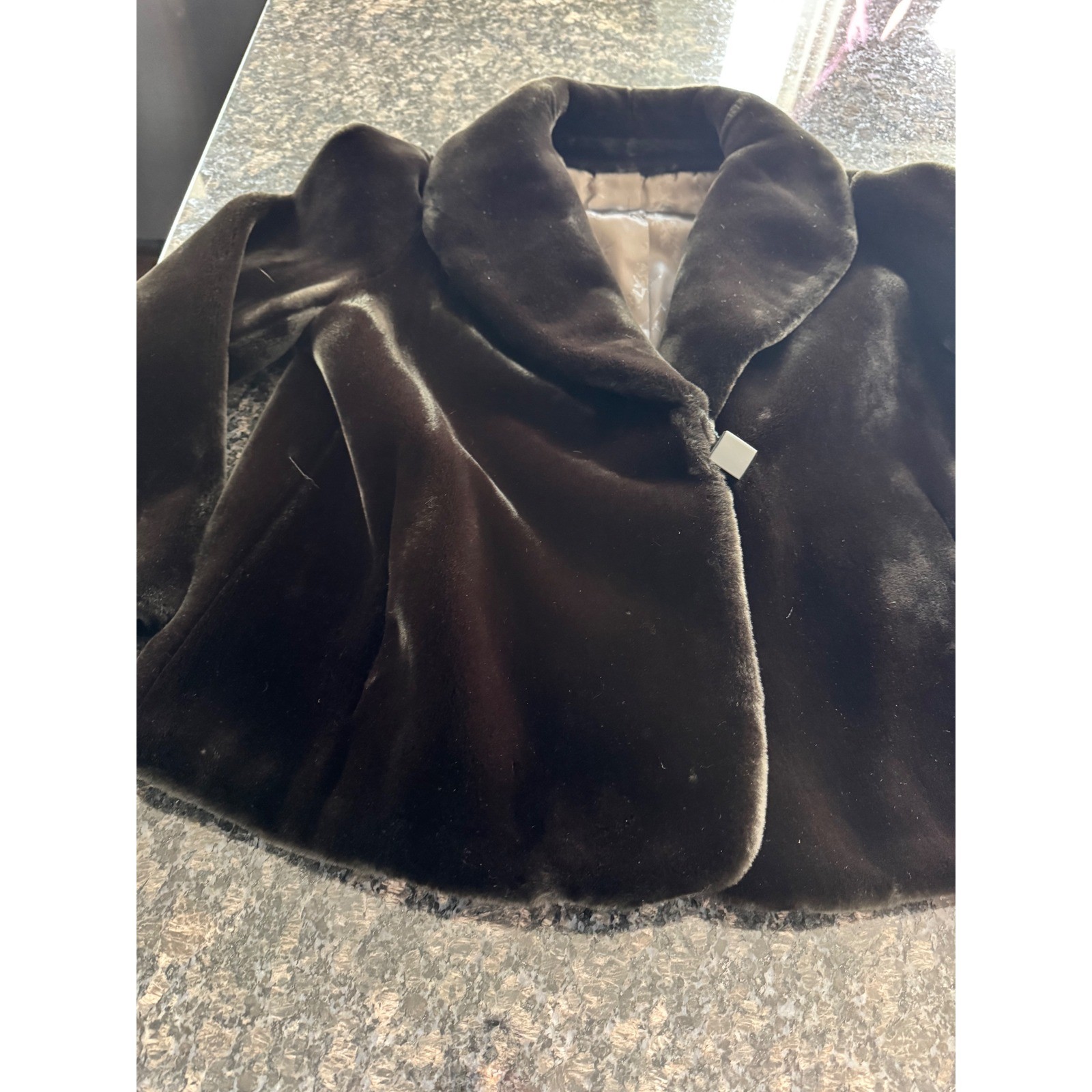 Vintage sportowne Faux Fur Jacket Brown coat USA made Orignal ZCMI tag attached