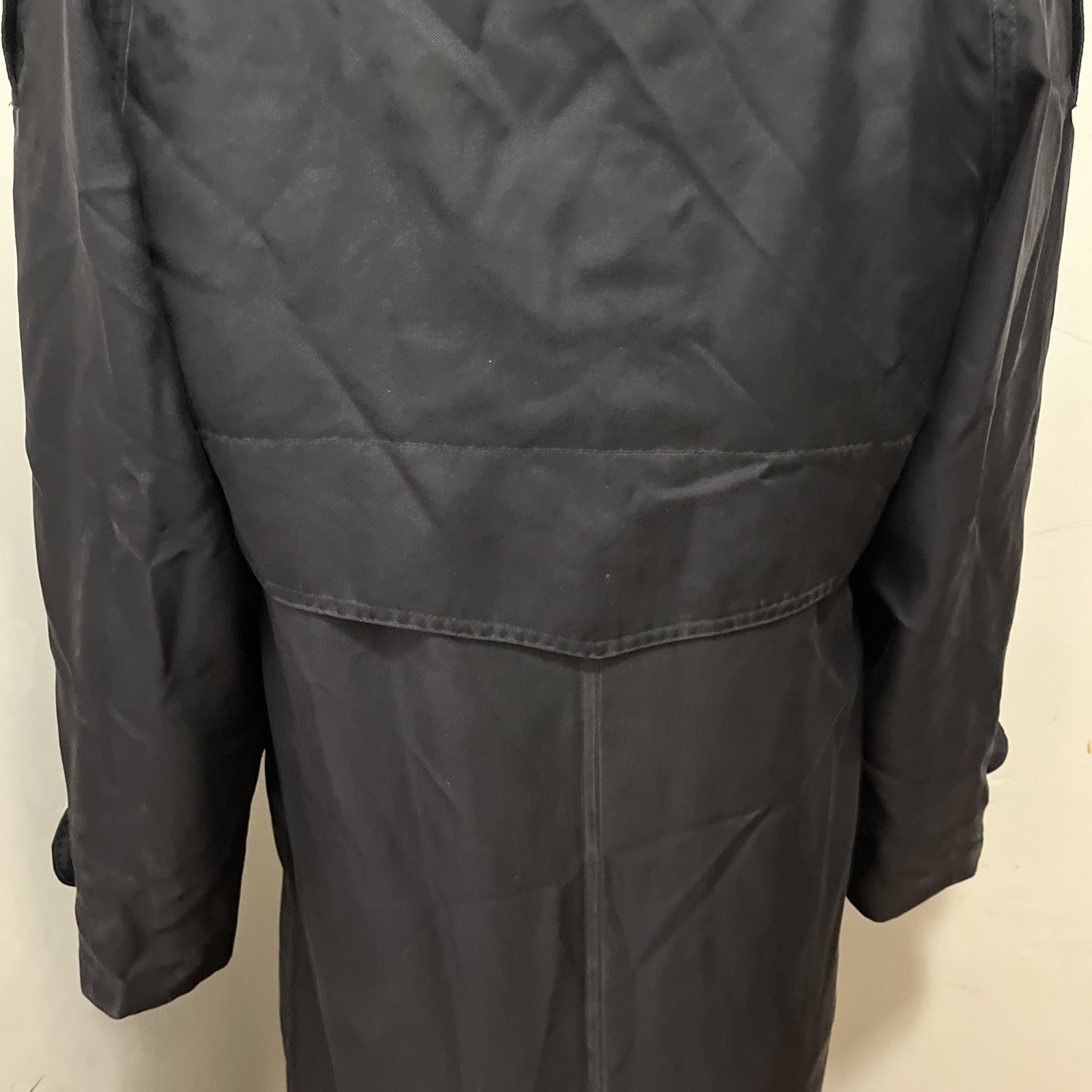 Vintage Count Romi Black 100% Silk Trench Coat Fall Size 4