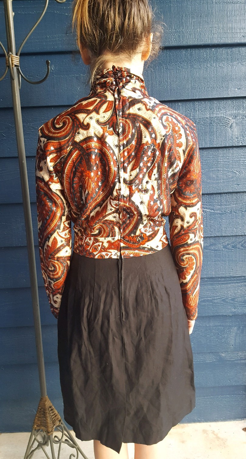 Vintage 1960’s Mod Dress by 100 Parkhouse Dallas metallic top xs