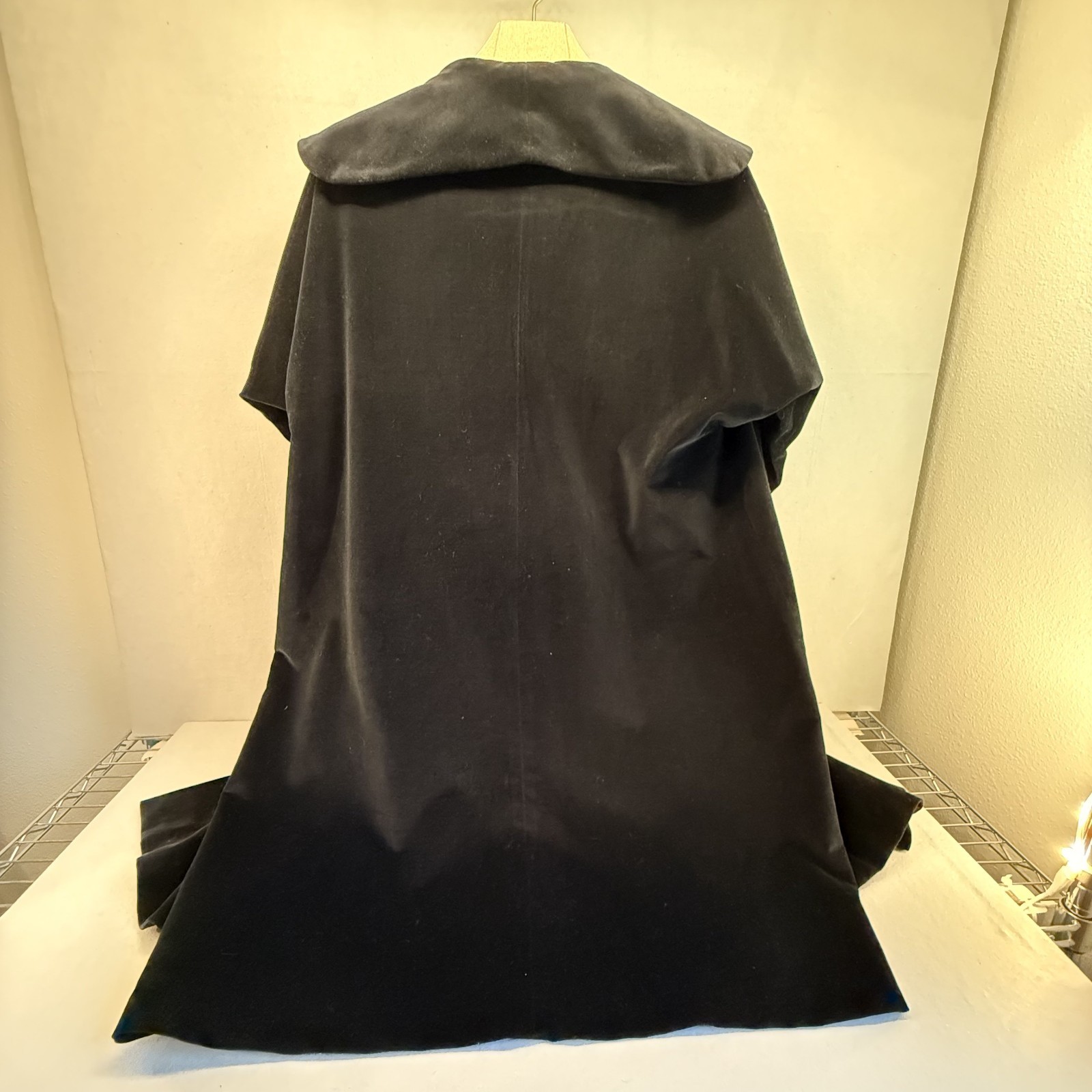 Vintage Marguerite Rubel Black Velvet Opera Swing Coat Gown Jacket