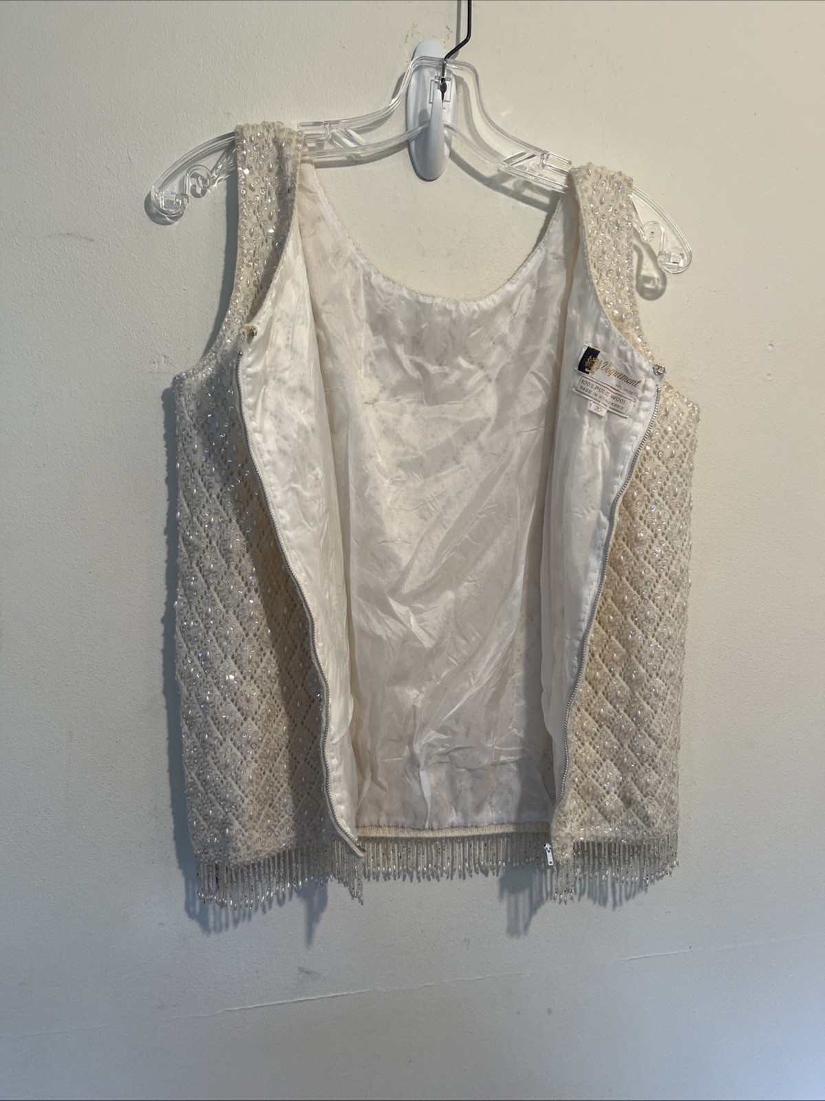 Vintage Voquemont 38 100% Pure Wool Handmade Sequin Top