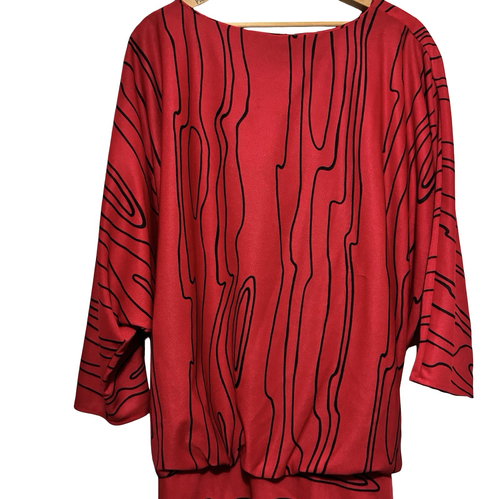Vintage 80s Jane Baar Golden Girls Drop Waist Dress red size XL secretary