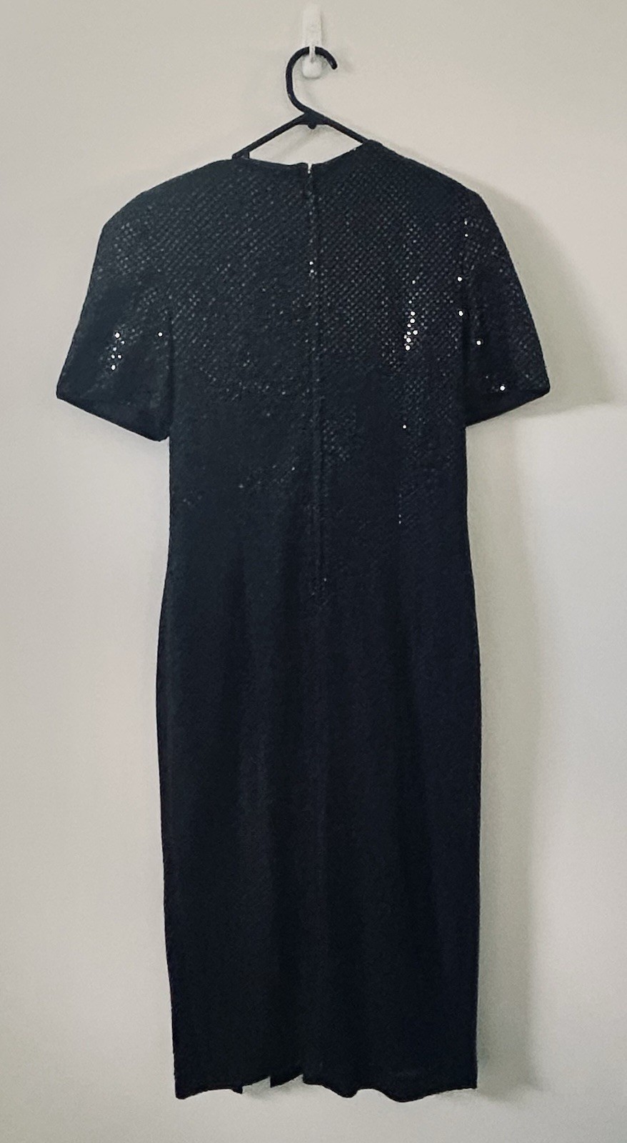 Keri Craig Dress Black Size 10-12 AU&UK/6-8 US Vintage Sequin Midi Front Split