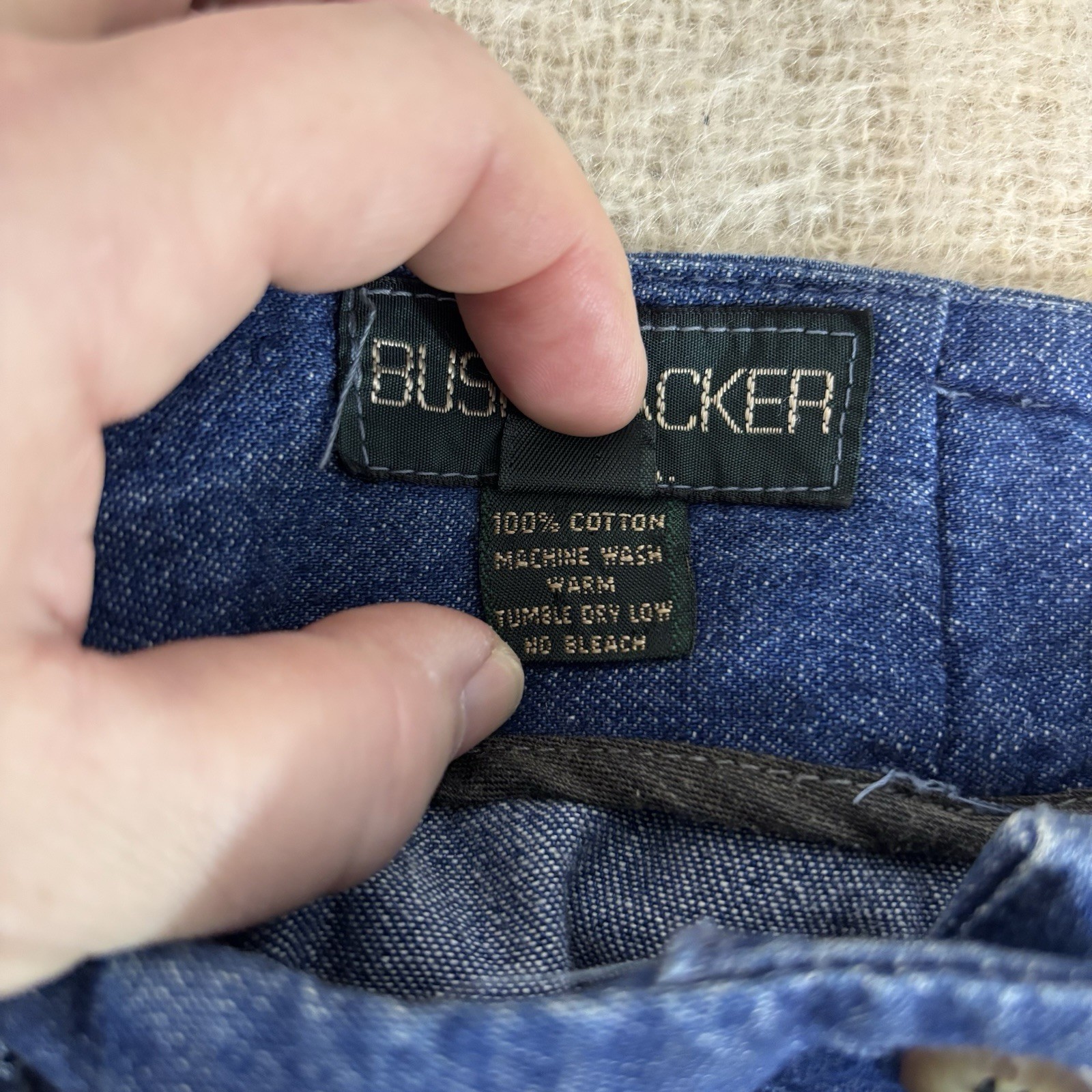 Vintage Bushwacker USA Denim Skirt Size 28 100% Cotton Pockets Maxi Long Modest