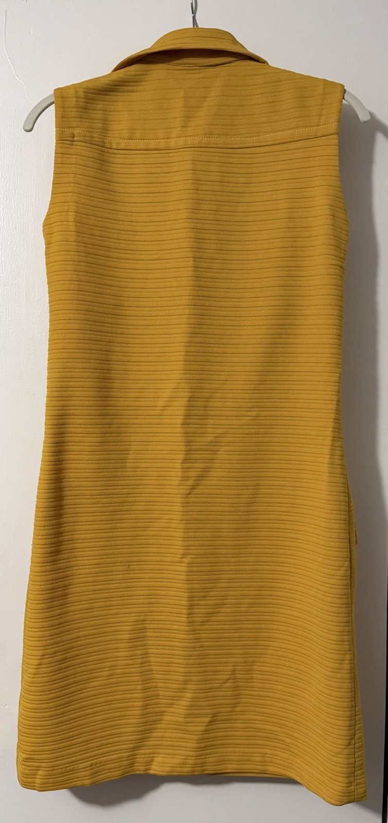 Vintage MOD 60’S YELLOW Lorrie Deb(?) Zipper Shift Dress Faux Pockets
