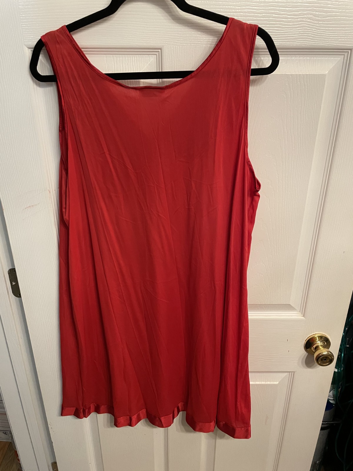 Vtg Vanity Fair Short Nightgown RED Nylon Style 30-807 Silky Sissy Size XL