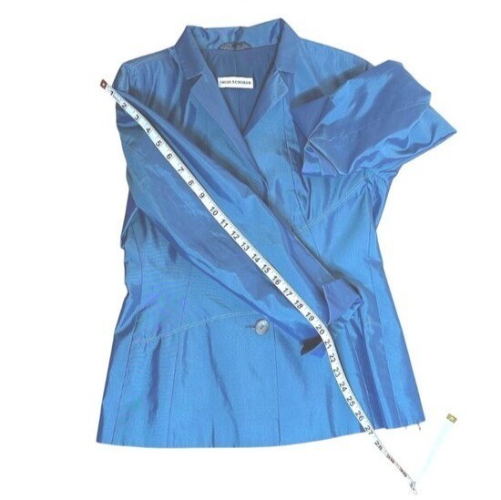 Vintage TRIXI SCHOBER Cobalt Blue Silk Blend Power Suit Skirt Set Germany S 8