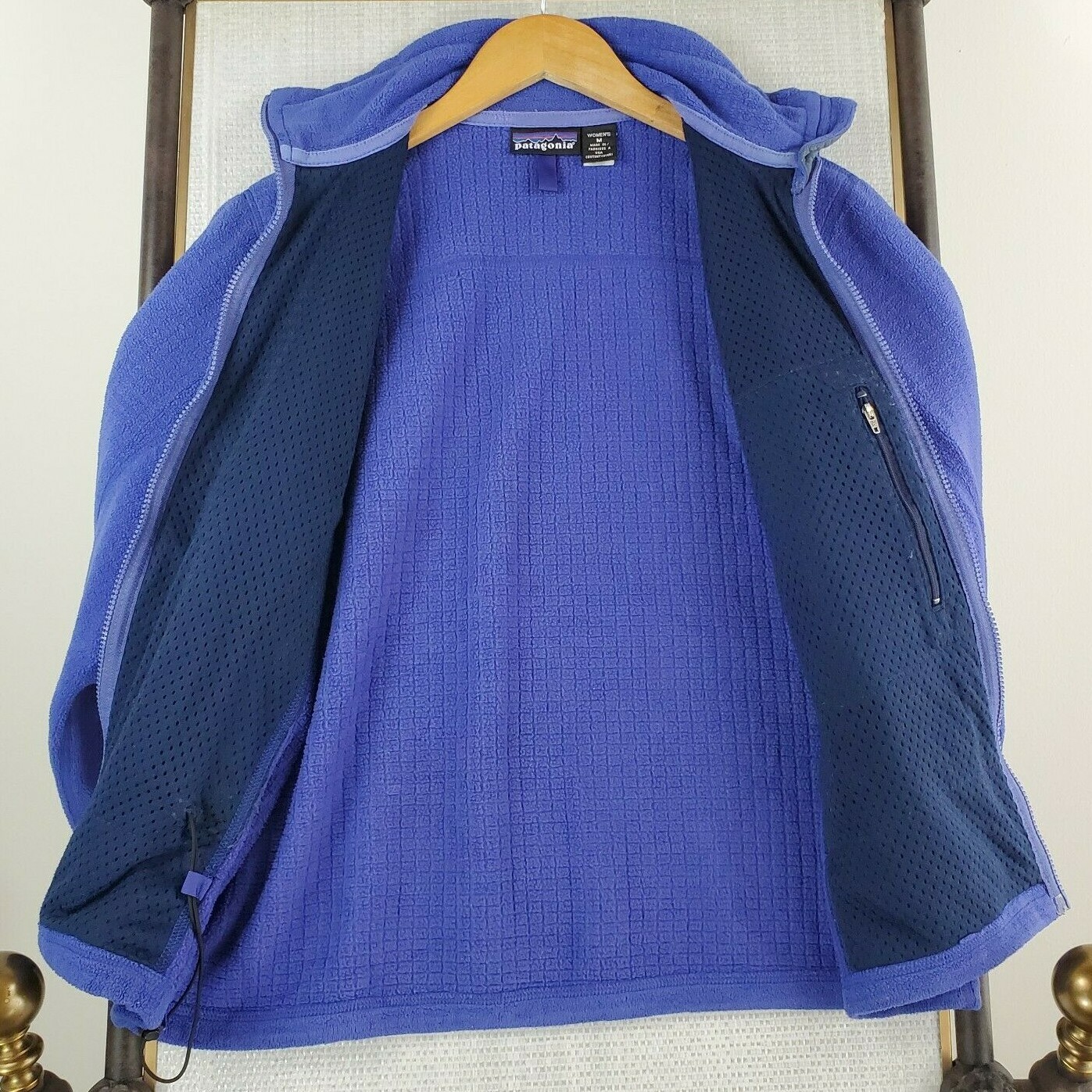 Rare VTG 02 PATAGONIA Medium Womens USA Made R3 Radiant Full Zip Indigo Jacket