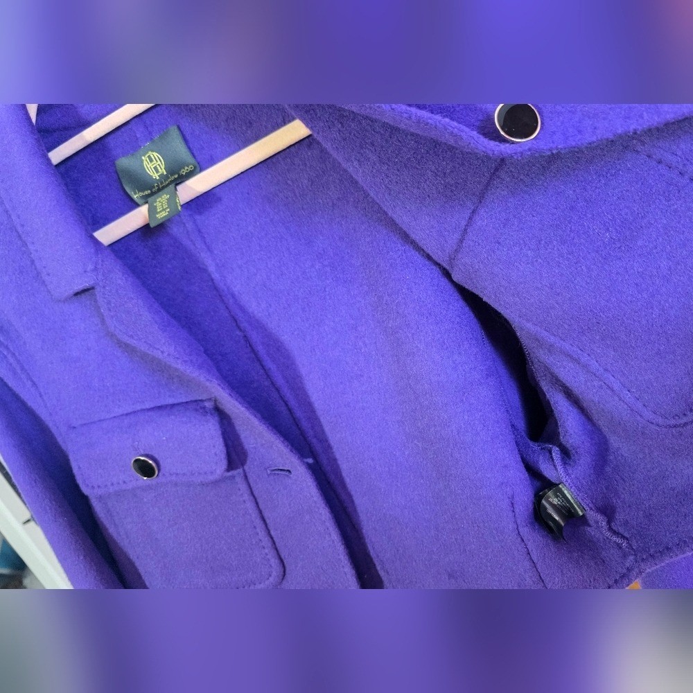 House of Harlow 1960 Retro Purple Wool Jacket Coat Sz XS