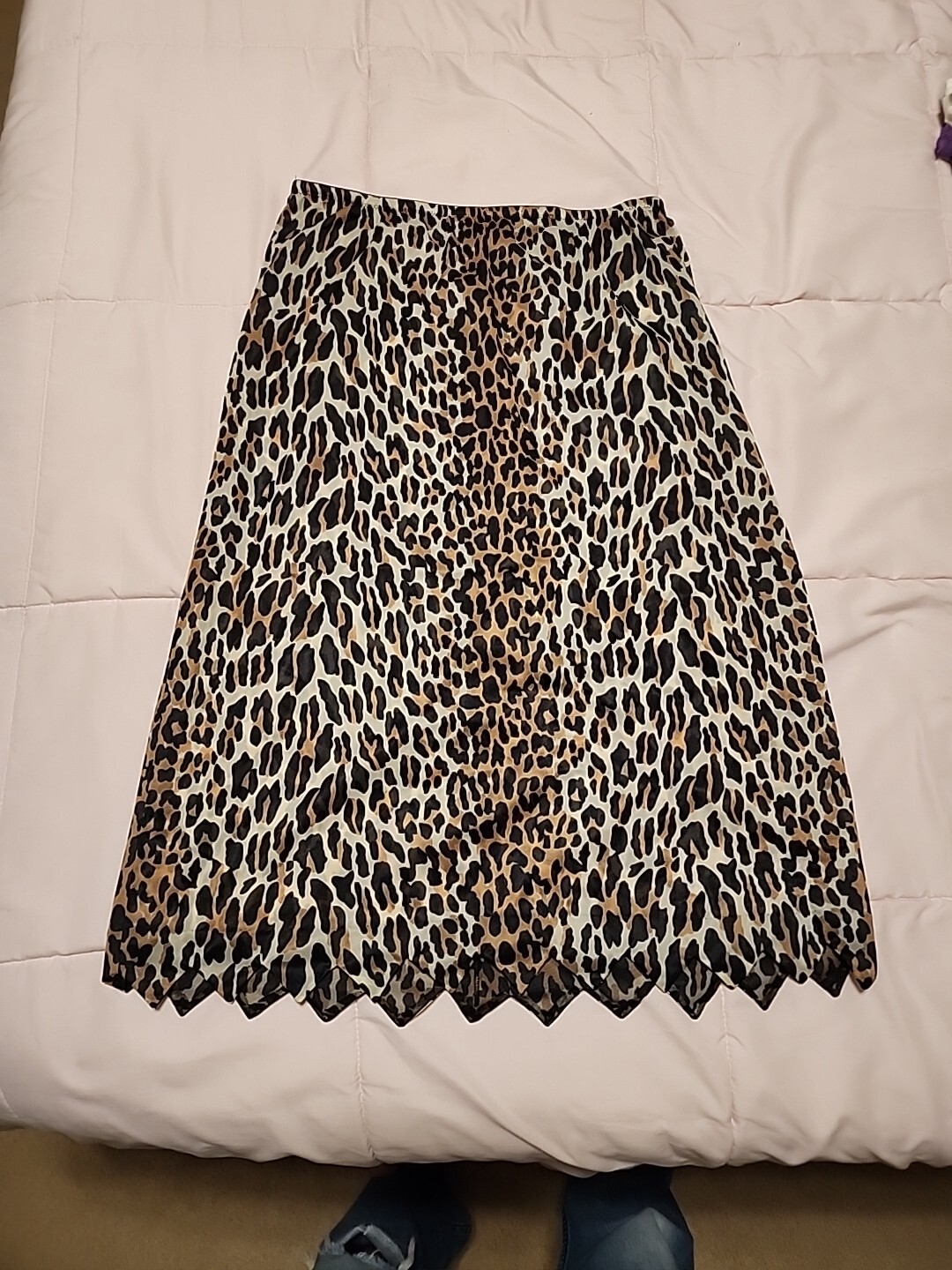 Vintage Vanity Fair Leopard Animal Print Mini Half Slip Lingerie Size Small