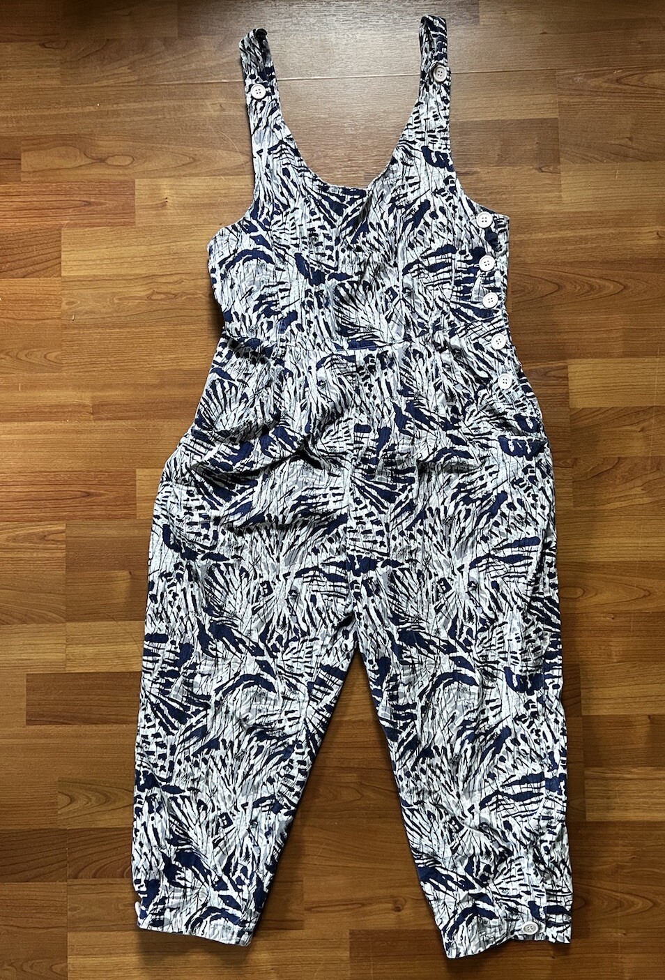Vtg 80s does 50s Joni Blair of California peddler / capri length jumper romper