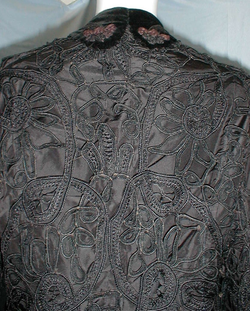 Regal Antique Dress Jacket Edwardian 1912 Black Satin and Lace