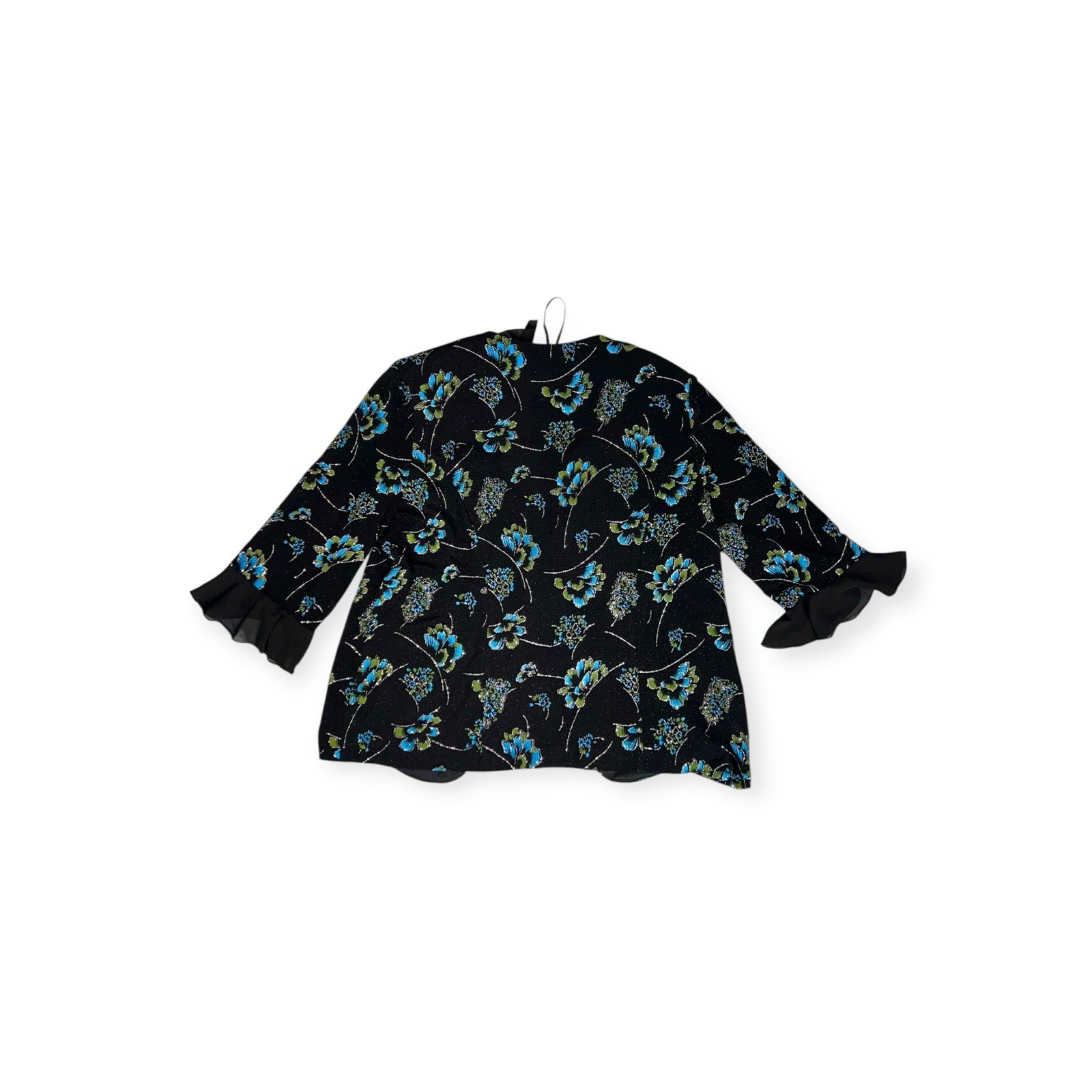 VTG GLITTER RUFFLE FLORAL JACKET WHIMSIGOTH GOTH WITCH WHIMSICAL FAIRY 2X NWT